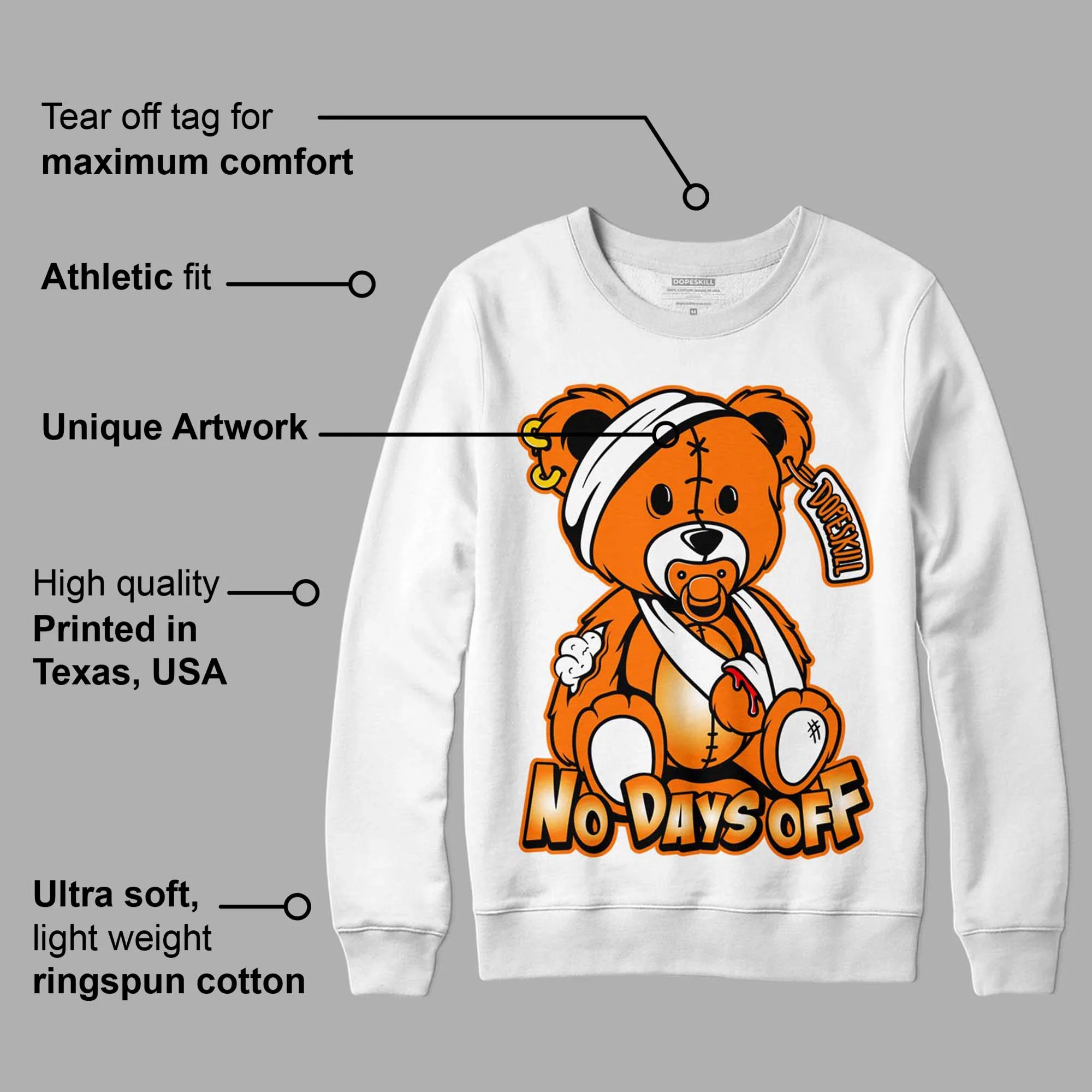 Dunk Low Magma Orange DopeSkill Sweatshirt Hurt Bear Graphic - Image 3
