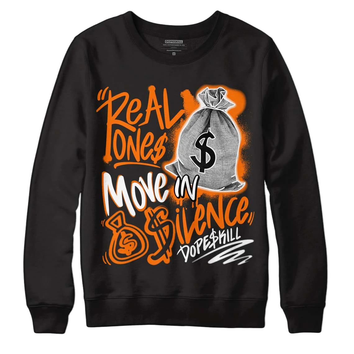 Dunk Low Magma Orange DopeSkill Sweatshirt Real Ones Move In Silence Graphic - Image 2