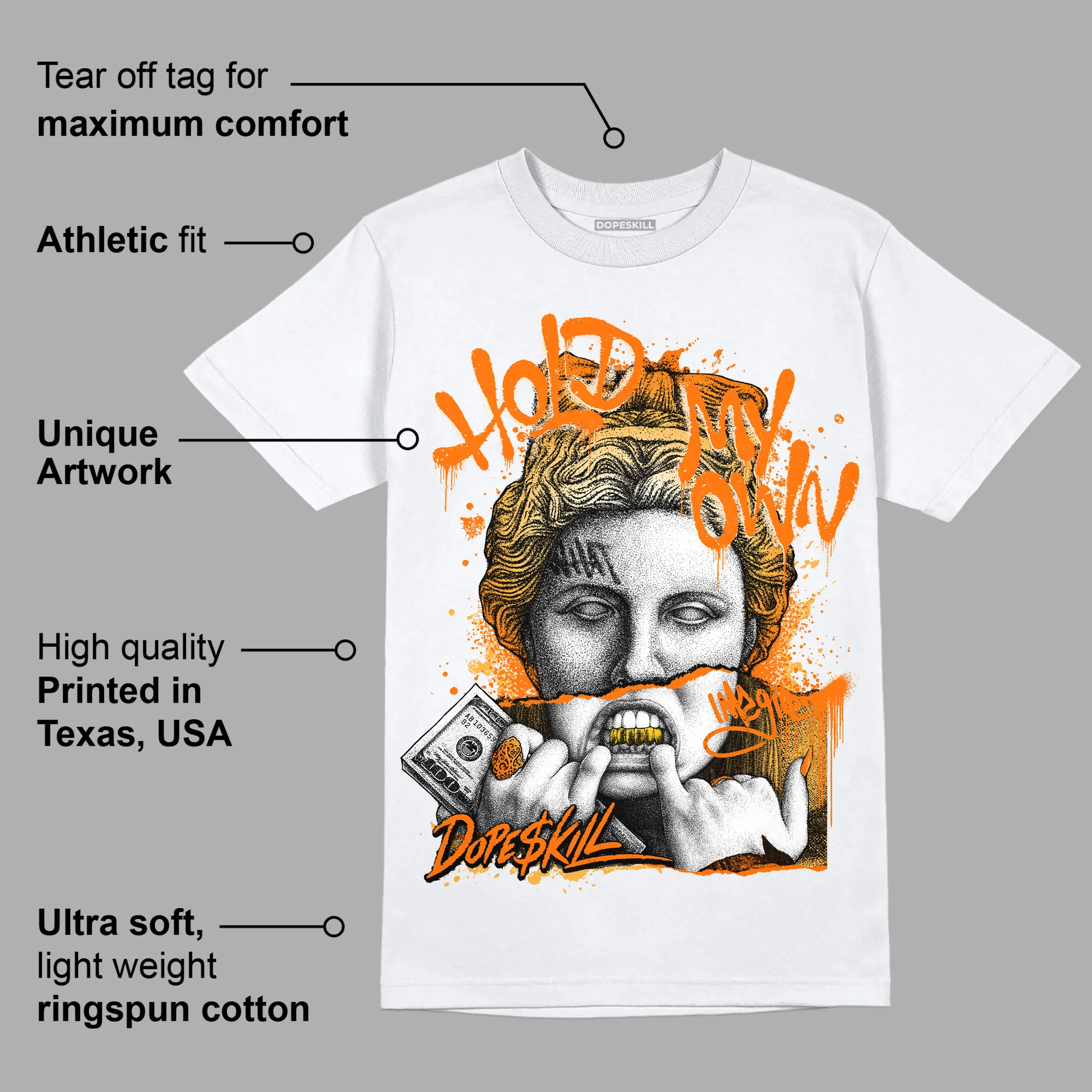 Dunk Low Magma Orange DopeSkill T-Shirt Hold My Own Graphic - Image 3