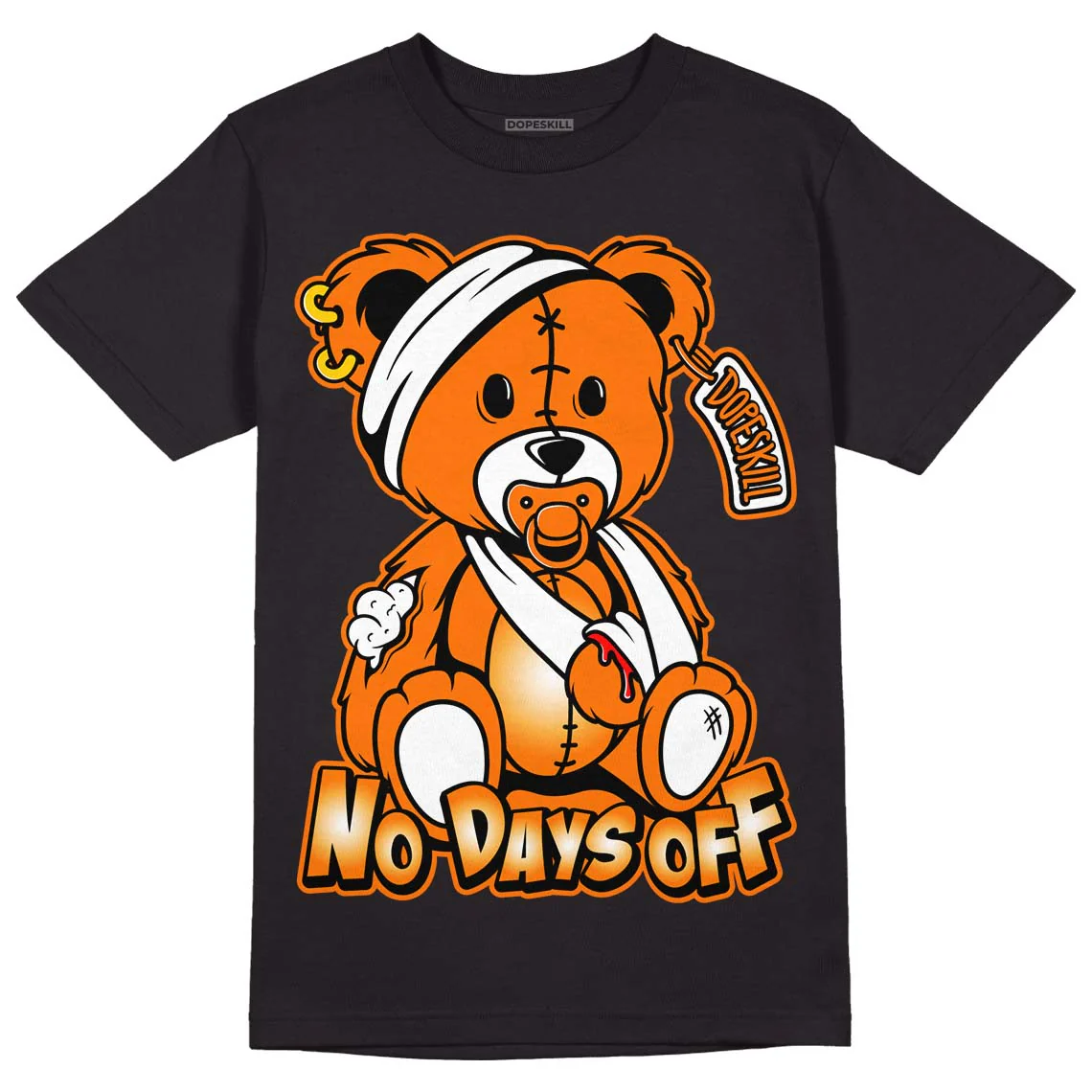 Dunk Low Magma Orange DopeSkill T-Shirt Hurt Bear Graphic - Image 2