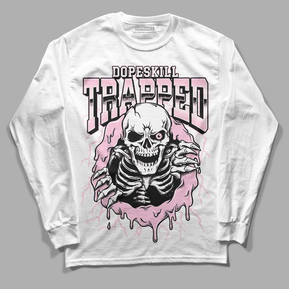 Dunk Low Pink Foam DopeSkill Long Sleeve T-Shirt Trapped Halloween Graphic - Image 2