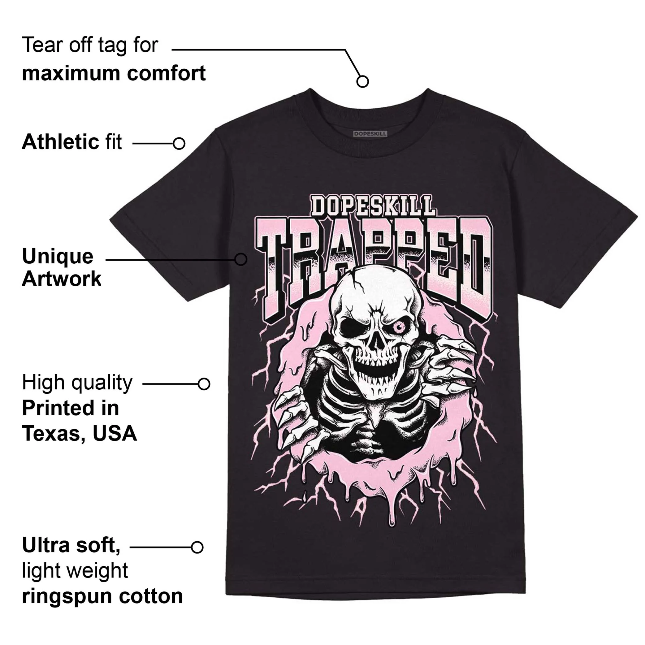 Dunk Low Pink Foam DopeSkill T-Shirt Trapped Halloween Graphic - Image 3