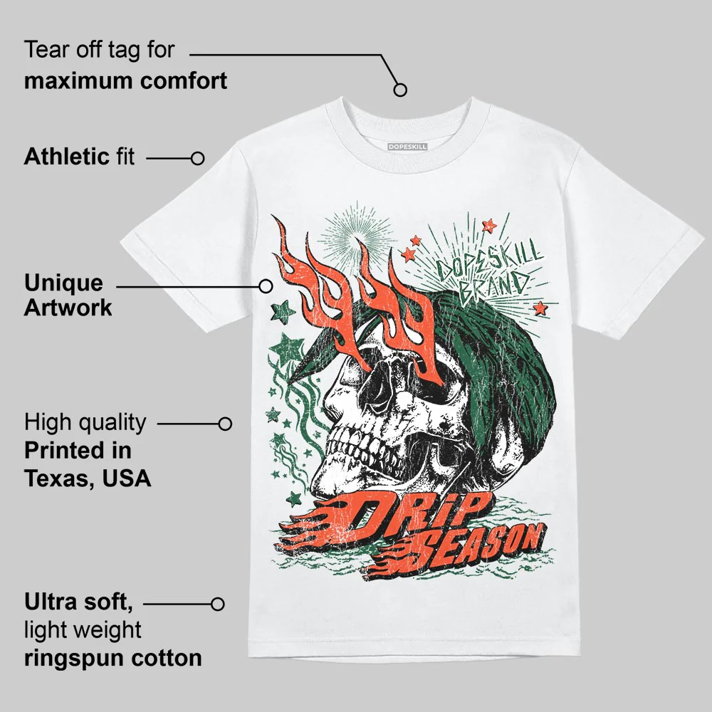 Dunk Team Dark Green Orange DopeSkill T-Shirt Drip Season Graphic - Image 3
