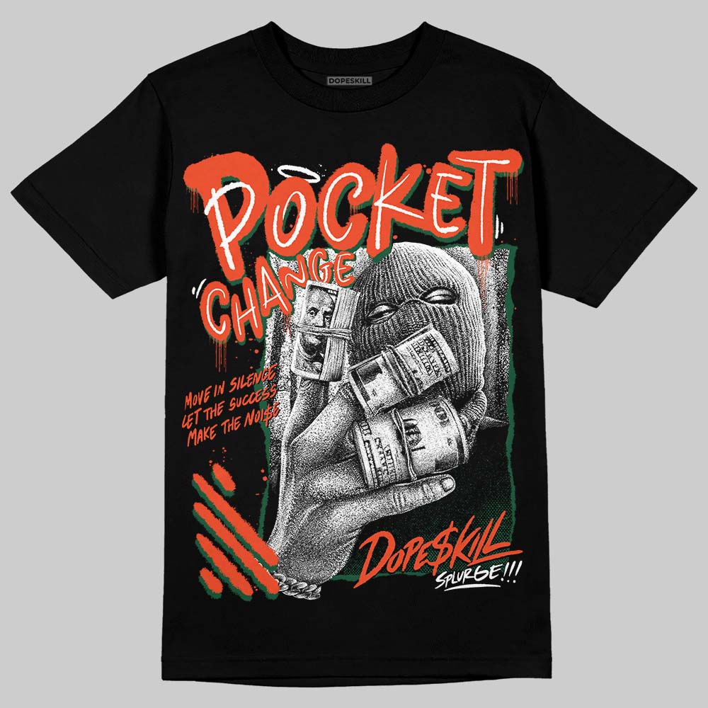 Dunk Team Dark Green Orange DopeSkill T-Shirt Pocket Change Graphic - Image 2
