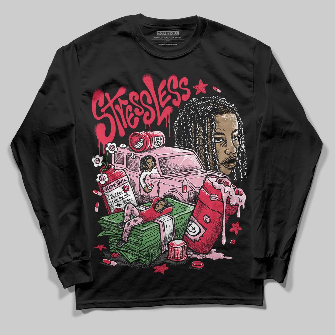Dunk Valentine's Day DopeSkill Long Sleeve T-Shirt Stressless Graphic - Image 2