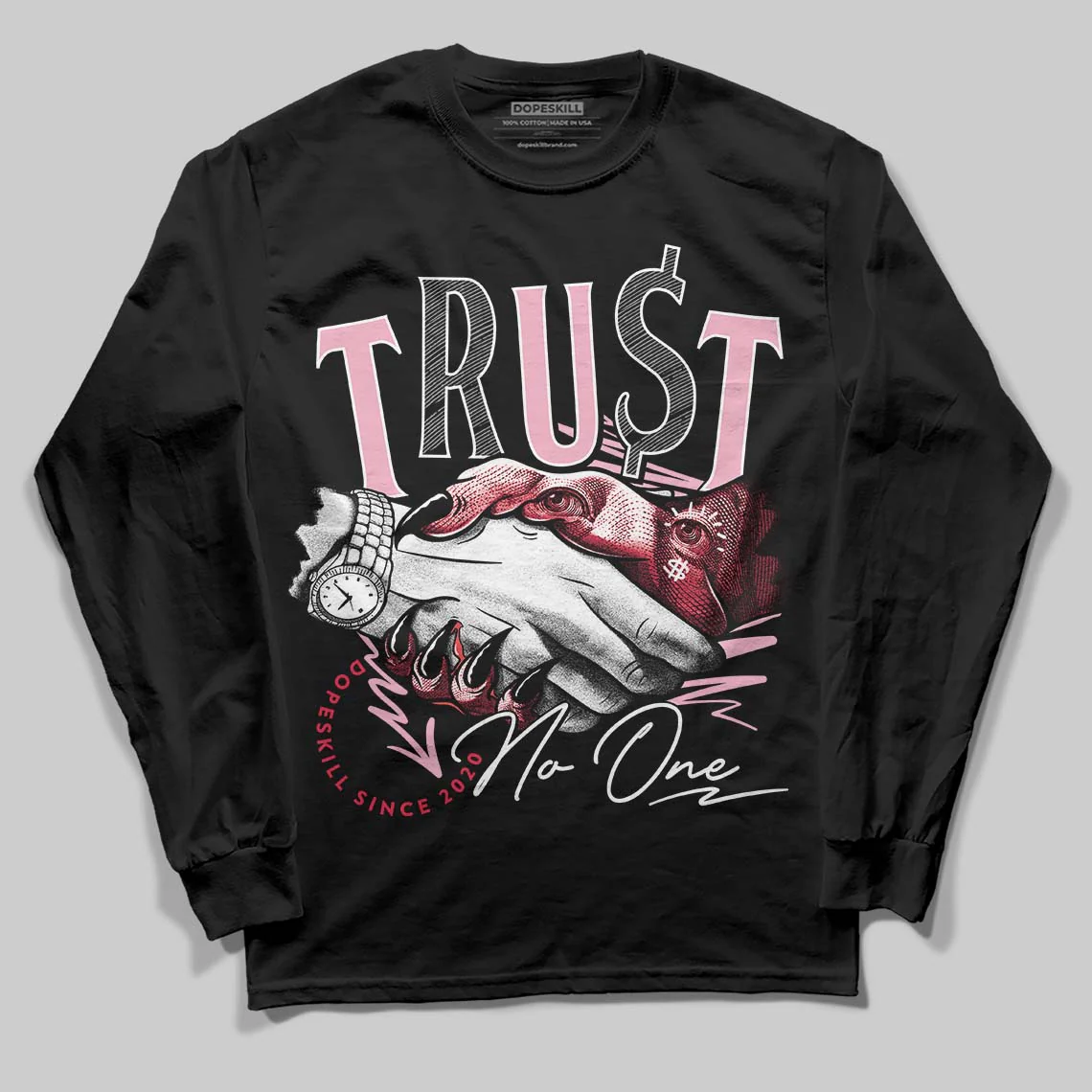Dunk Valentine's Day DopeSkill Long Sleeve T-Shirt Trust No One Graphic - Image 2