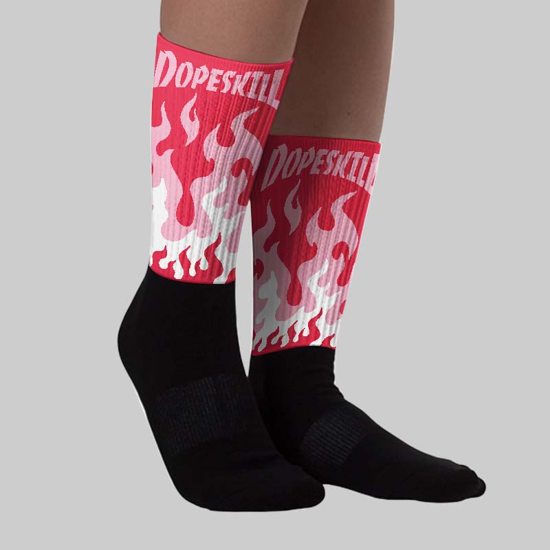 Dunk Valentine's Day DopeSkill Sublimated Sock FIRE Graphic - Image 2