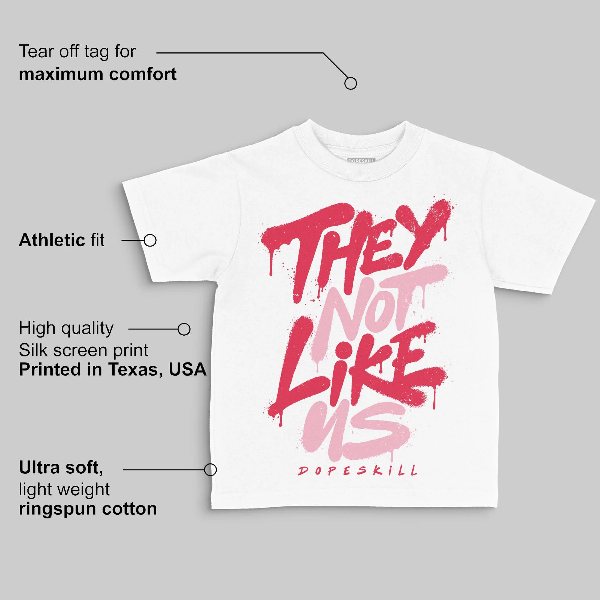 Dunk Valentine's Day DopeSkill Toddler Kids T-shirt They Not Like Us Graphic - Image 3