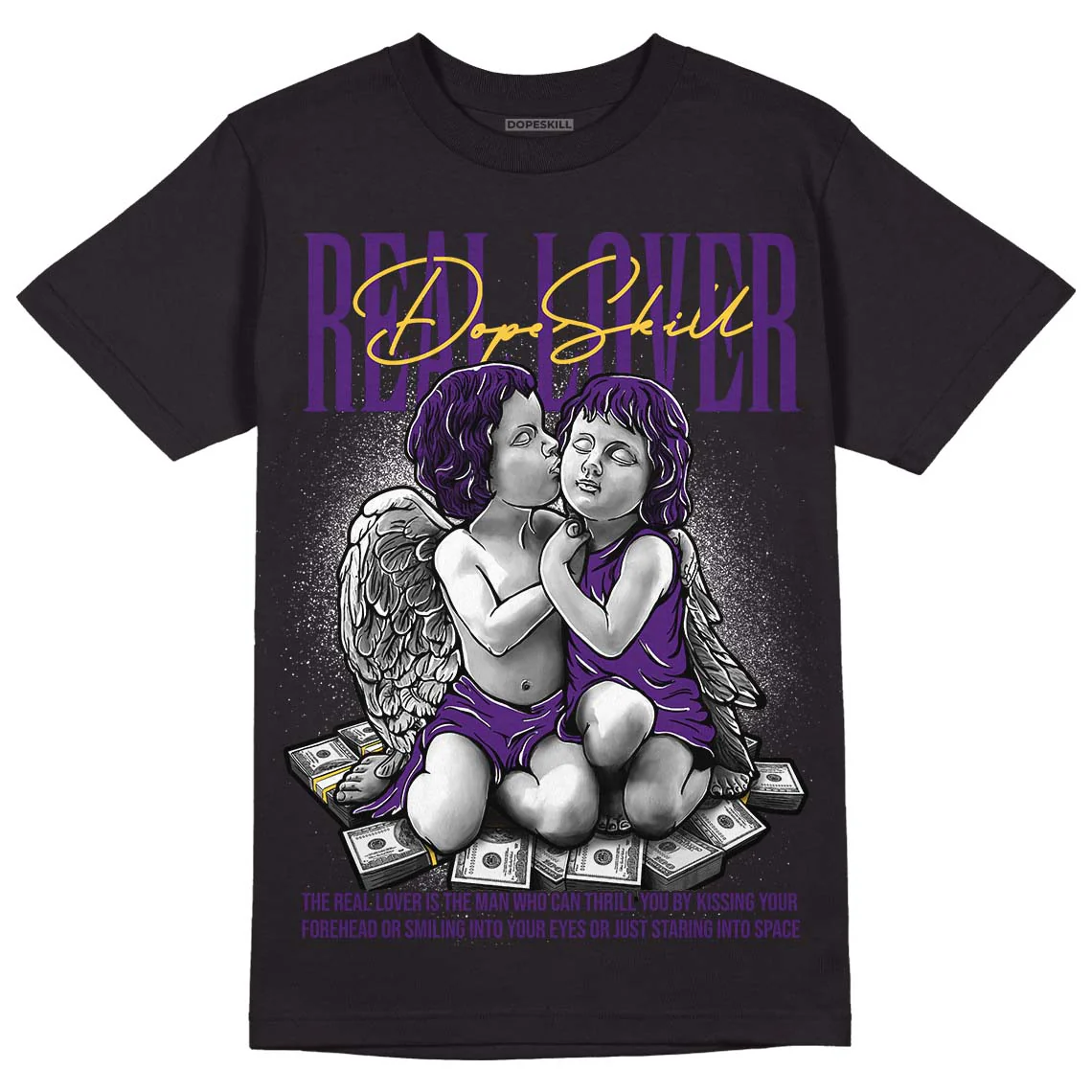 Field Purple 12s DopeSkill T-Shirt Real Lover Graphic - Image 2