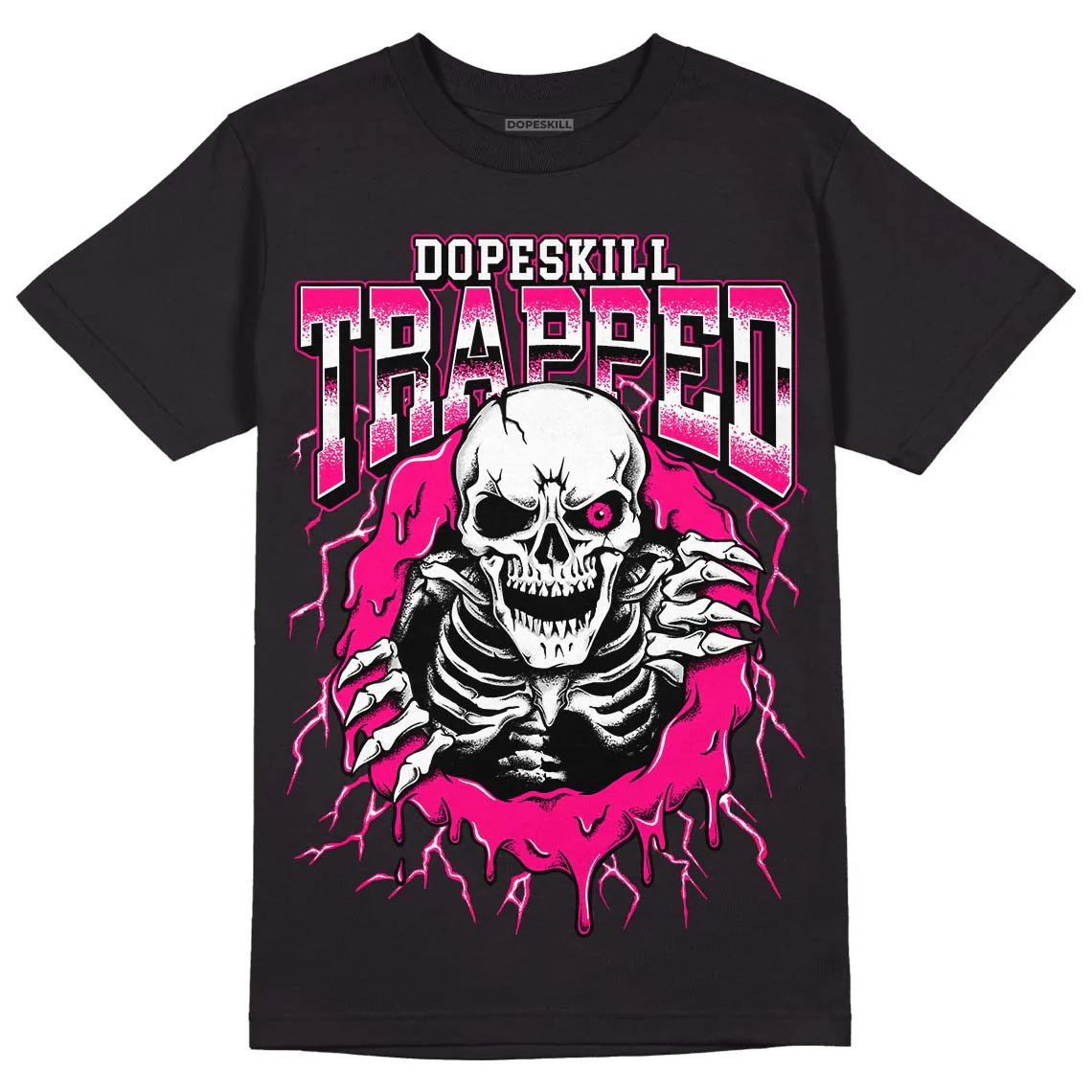 Fierce Pink 1s DopeSkill T-Shirt Trapped Halloween Graphic - Image 2