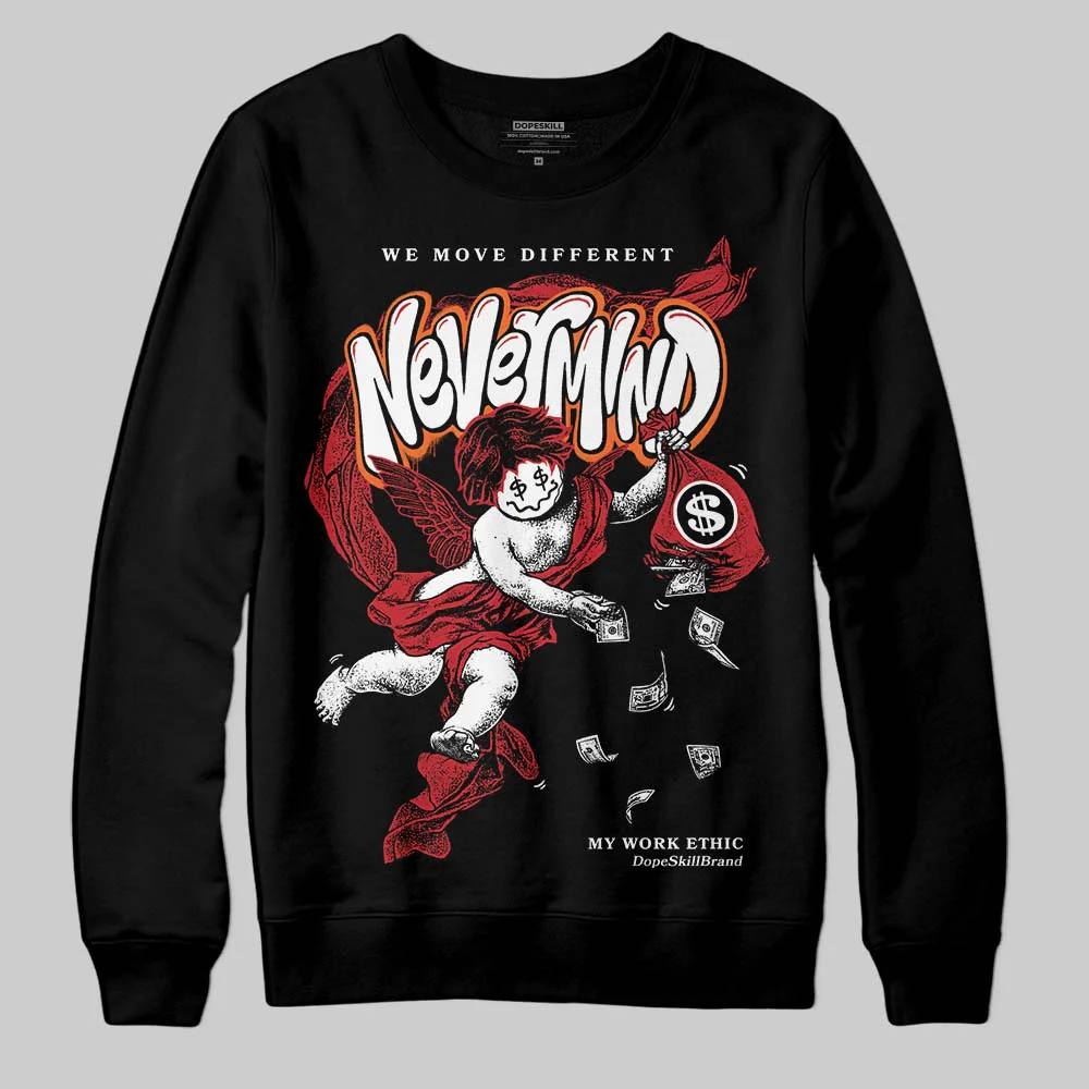 Fire Red “Black Tongue” 5s DopeSkill Sweatshirt Nevermind Graphic - Image 2