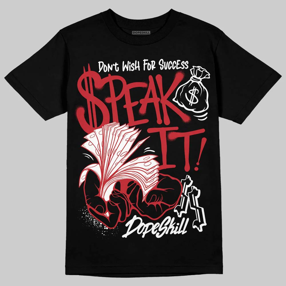 Fire Red “Black Tongue” 5s DopeSkill T-Shirt Speak It Graphic - Image 2