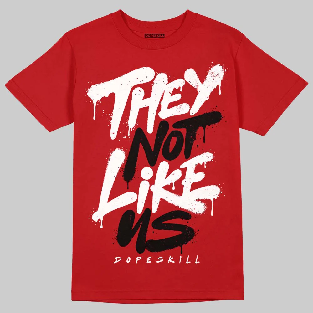 Fire Red “Black Tongue” 5s DopeSkill T-Shirt They Not Like Us Graphic - Image 3