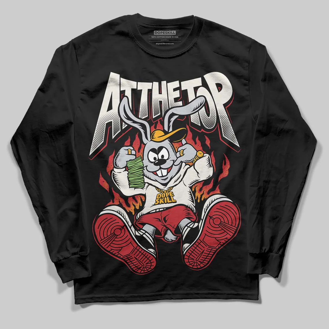 Flight Club 4s DopeSkill Long Sleeve T-Shirt At The Top Graphic - Image 2