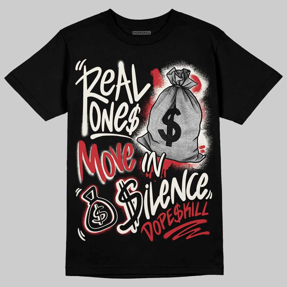 Flight Club 4s DopeSkill T-Shirt Real Ones Move In Silence Graphic - Image 2