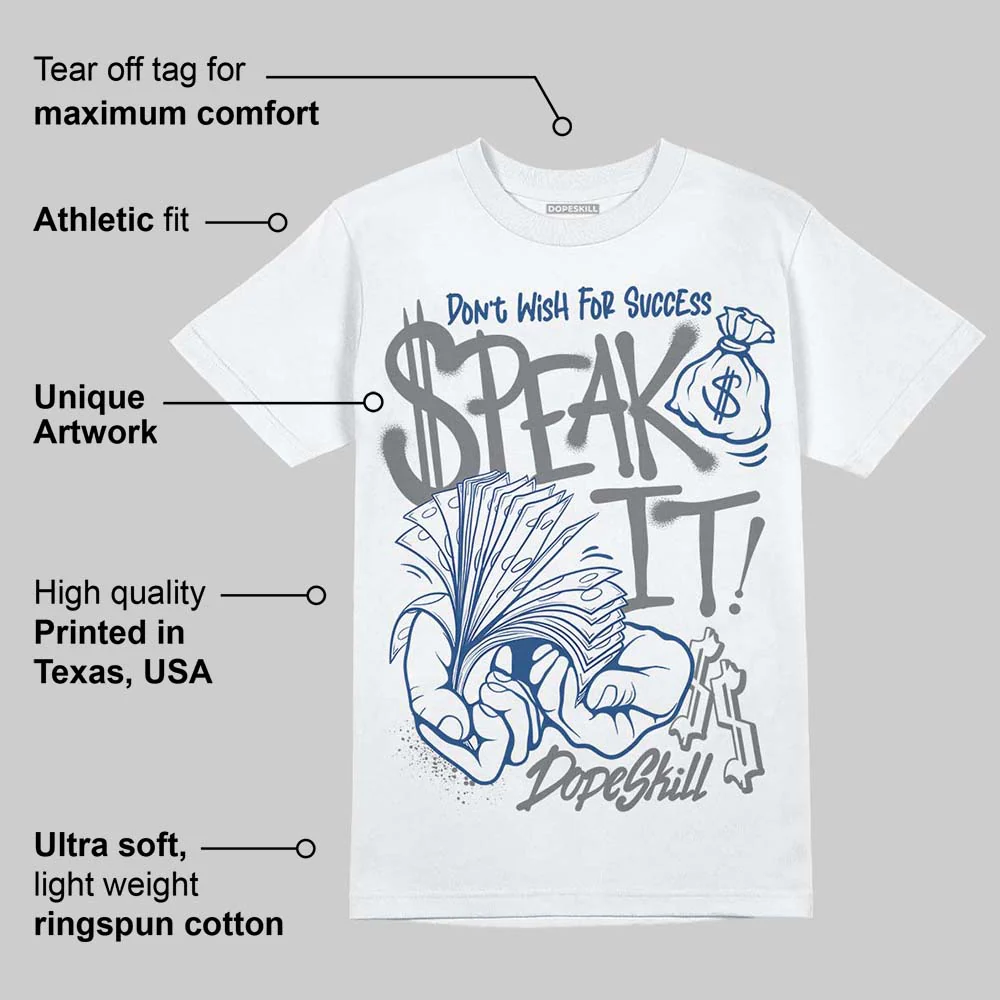 Flint Grey 9s DopeSkill T-Shirt Speak It Graphic - Image 3