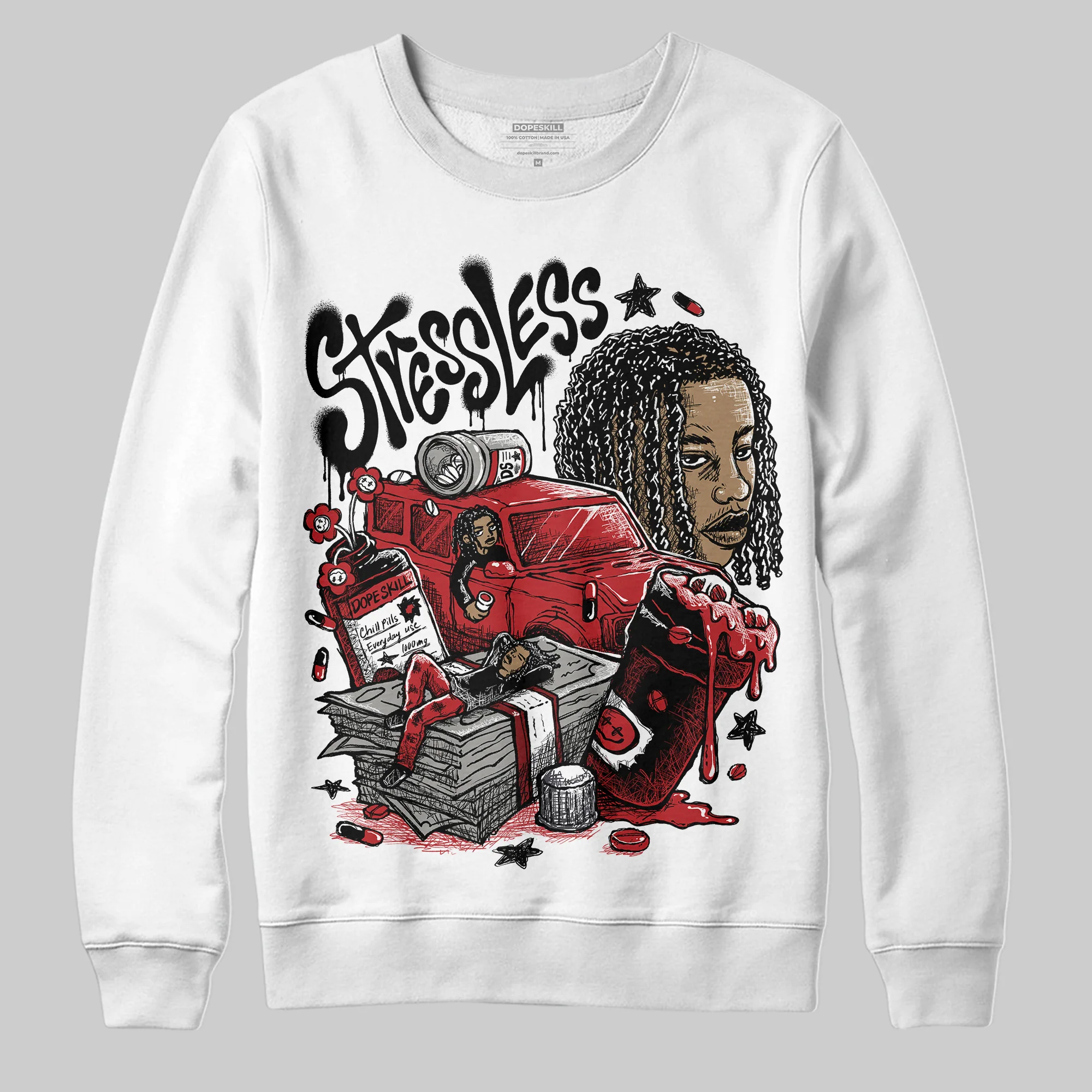 Flu Game 12s DopeSkill Sweatshirt Stressless Graphic - Image 2