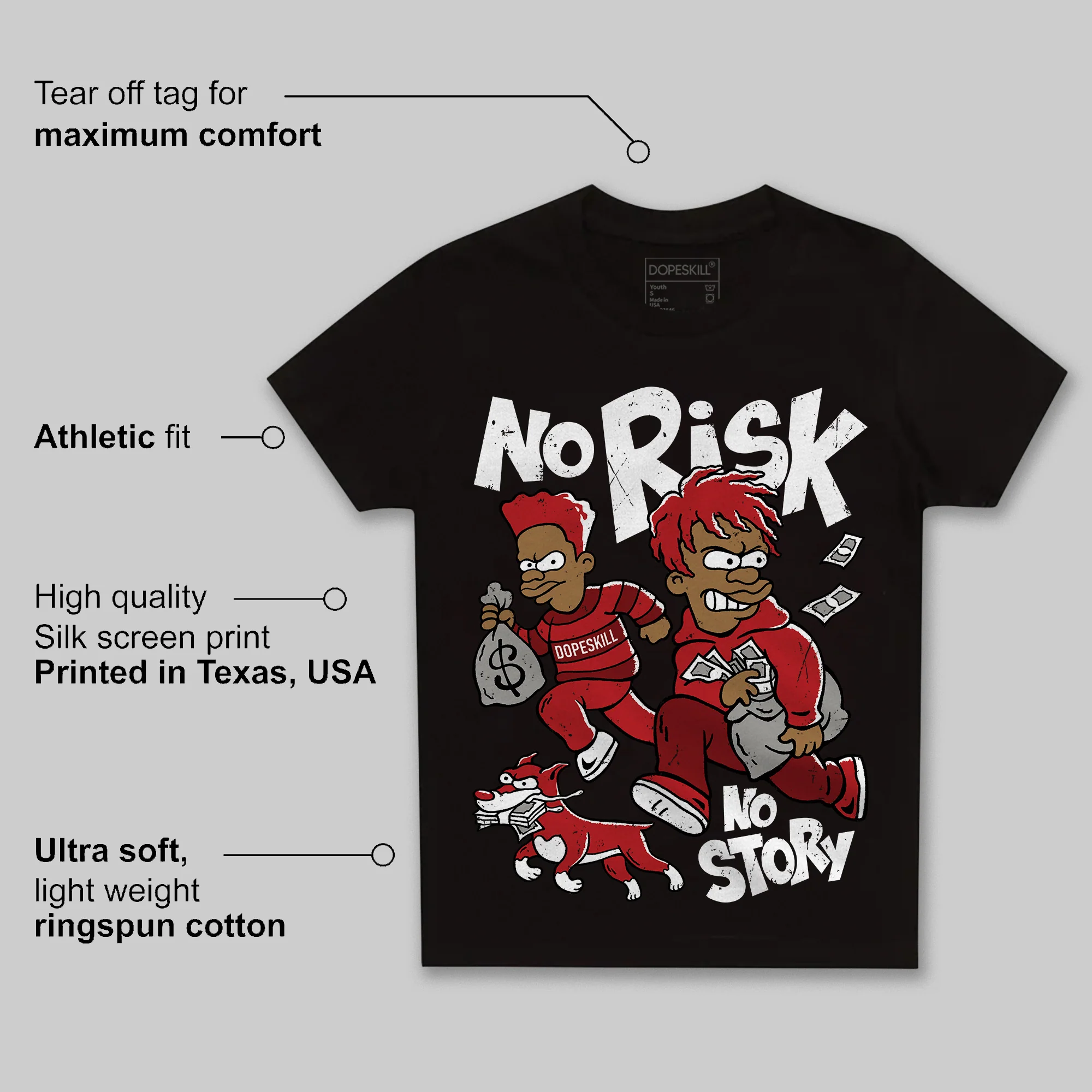 Flu Game 12s DopeSkill Toddler Kids T-shirt No Risk No Story Graphic - Image 3