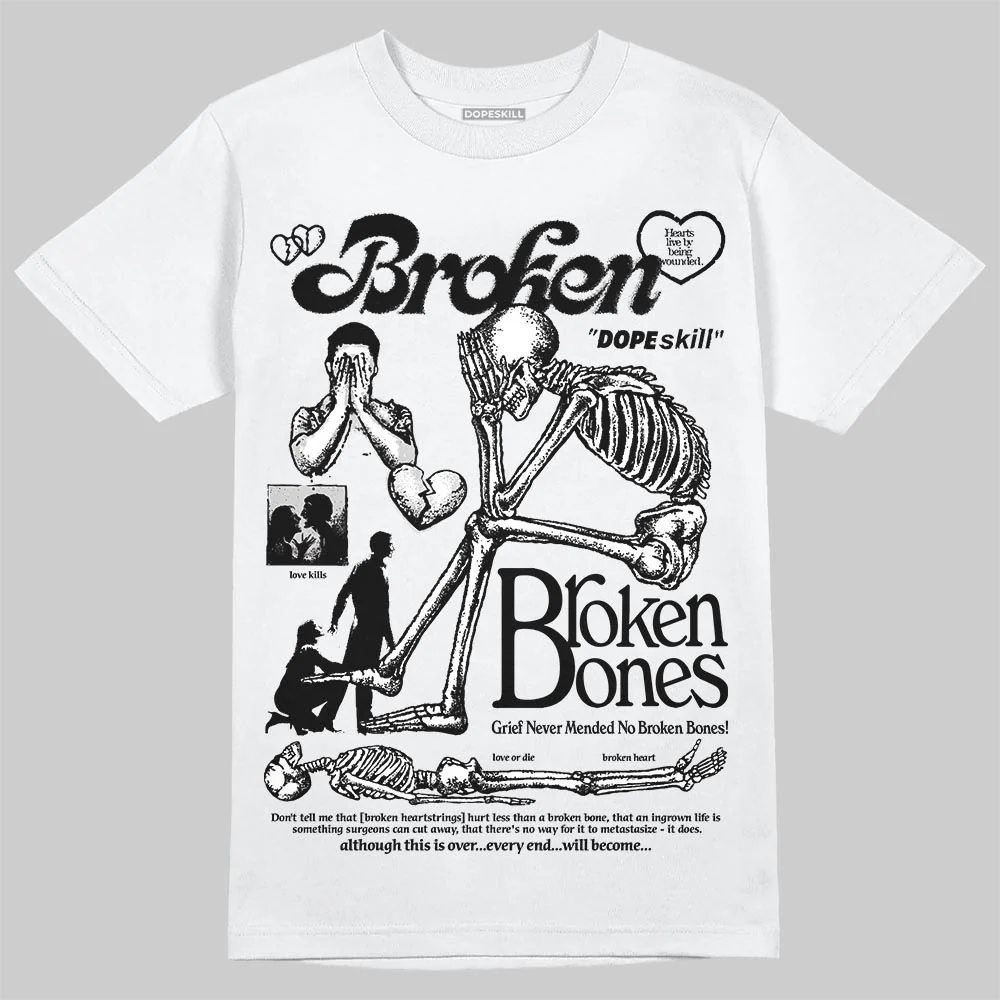Foamposite One “Triple White” DopeSkill T-Shirt Broken Bones Graphic - Image 2