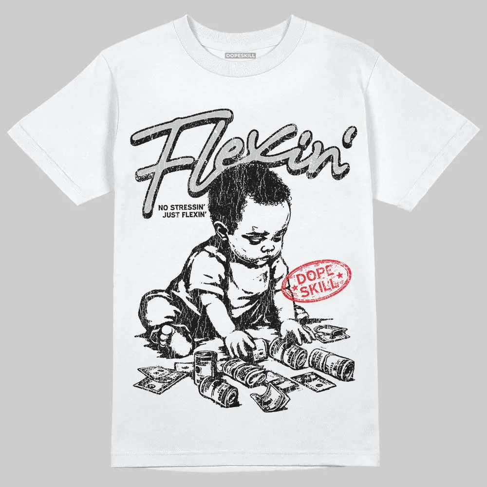Foamposite One “Triple White” DopeSkill T-Shirt Flexin' Graphic - Image 2