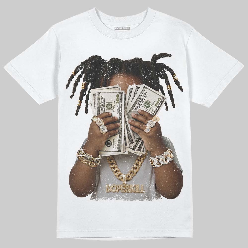 Foamposite One “Triple White” DopeSkill T-Shirt Rich Youth Graphic - Image 2