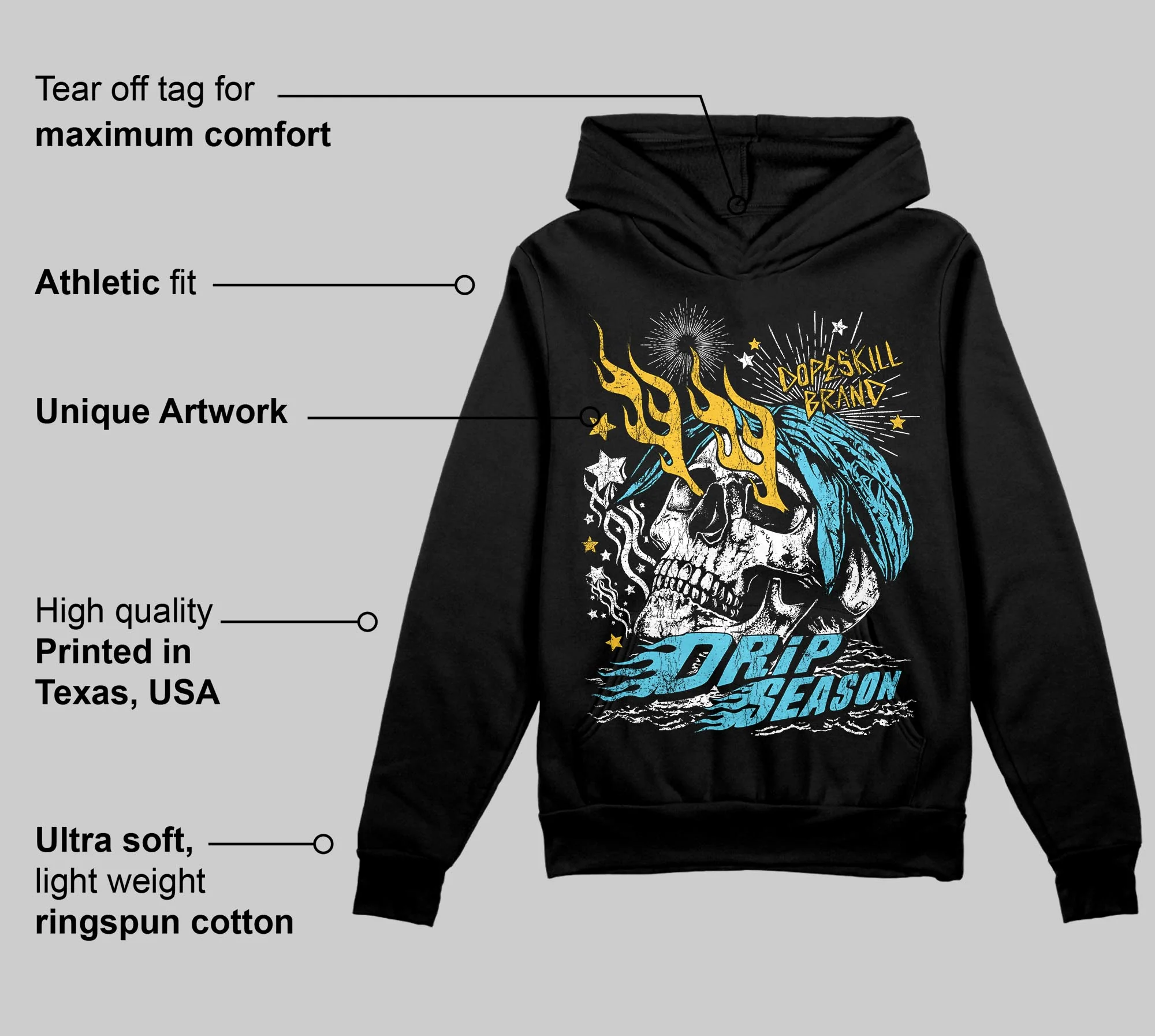Gamma 11s DopeSkill Hoodie Sweatshirt Drip Season Graphic - Image 3