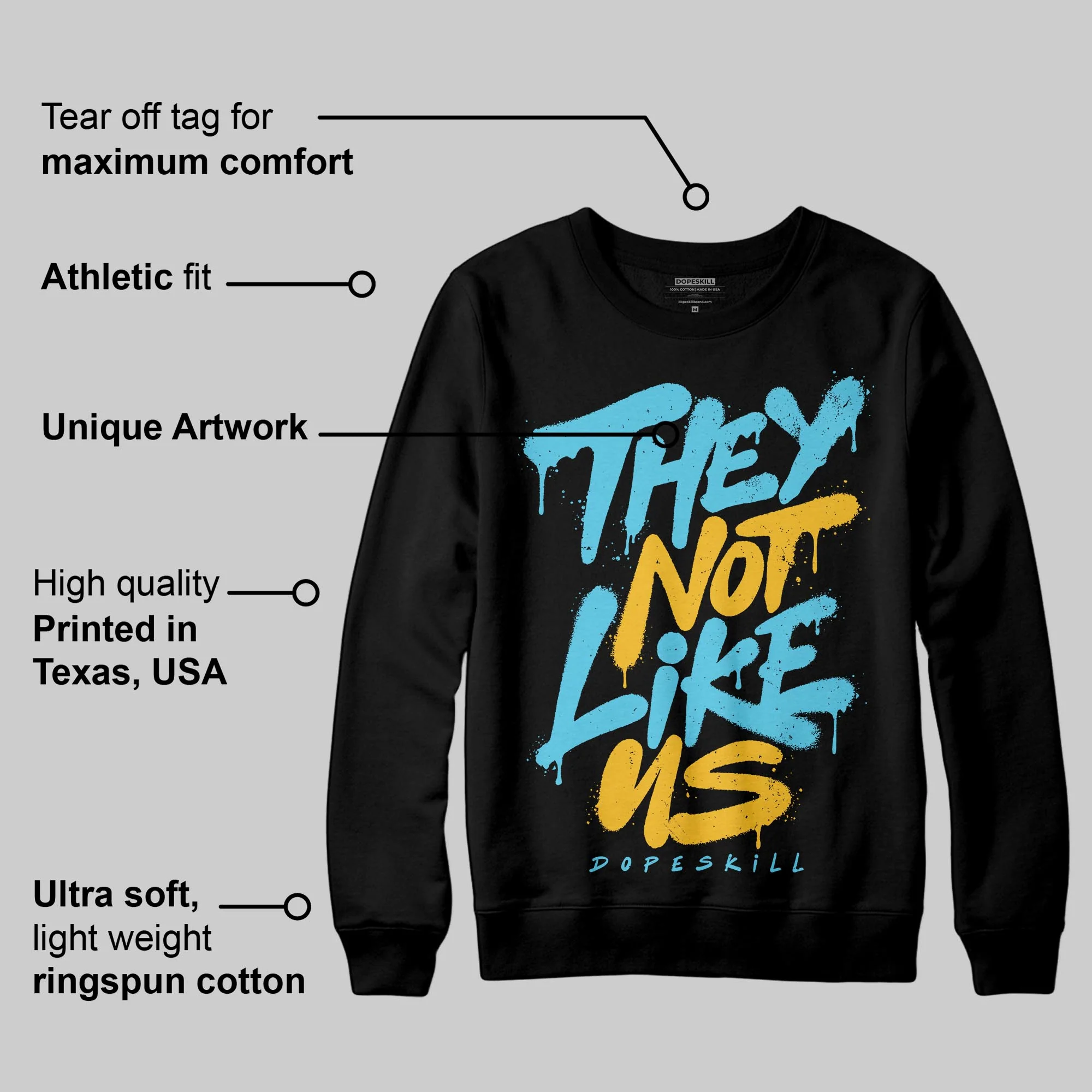 Gamma 11s DopeSkill Sweatshirt They Not Like Us Graphic - Image 3