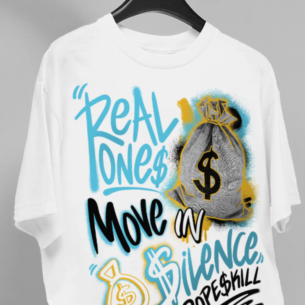 Gamma 11s DopeSkill T-Shirt Real Ones Move In Silence Graphic - Image 4