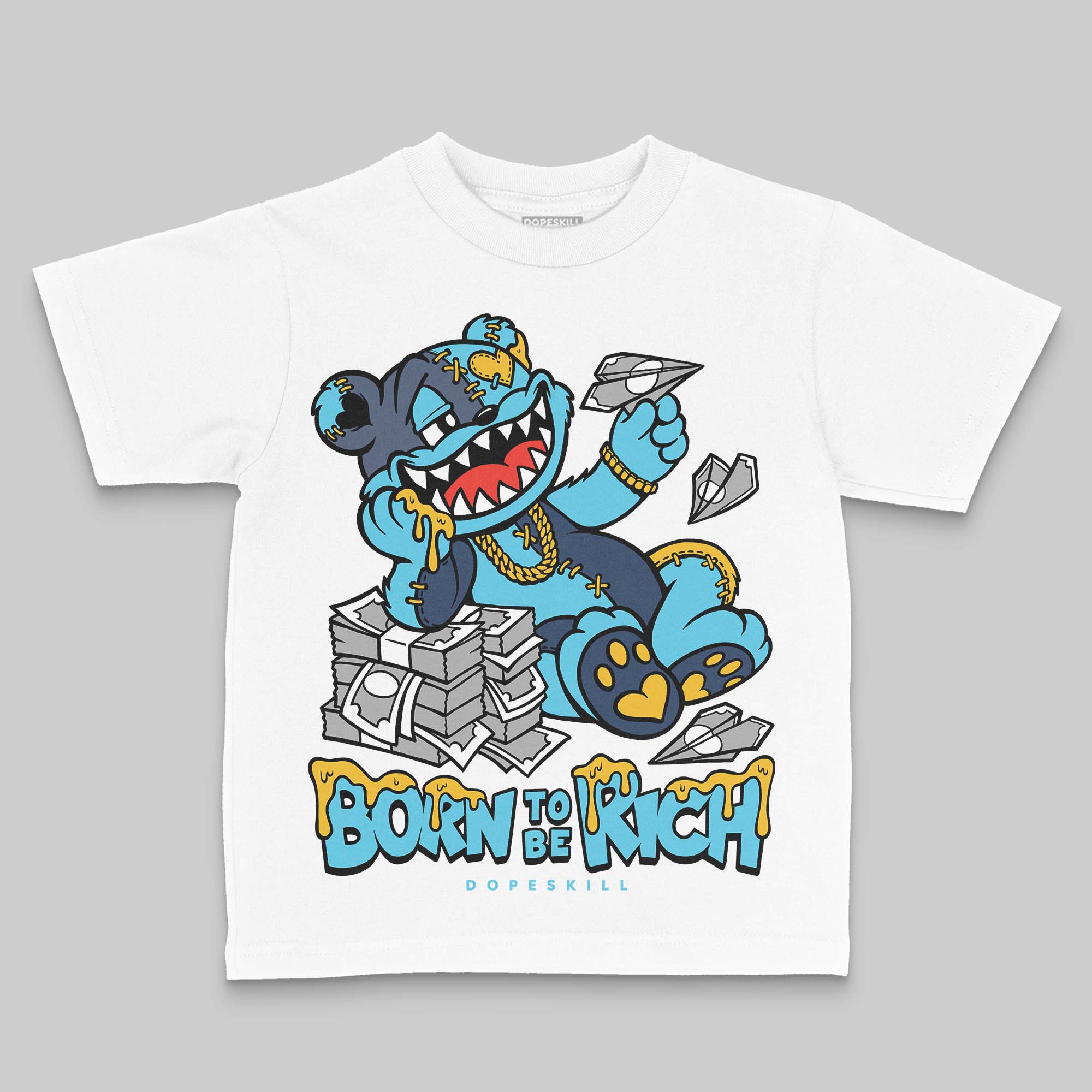 Gamma 11s DopeSkill Toddler Kids T-shirt Born To Be Rich Graphic - Image 2