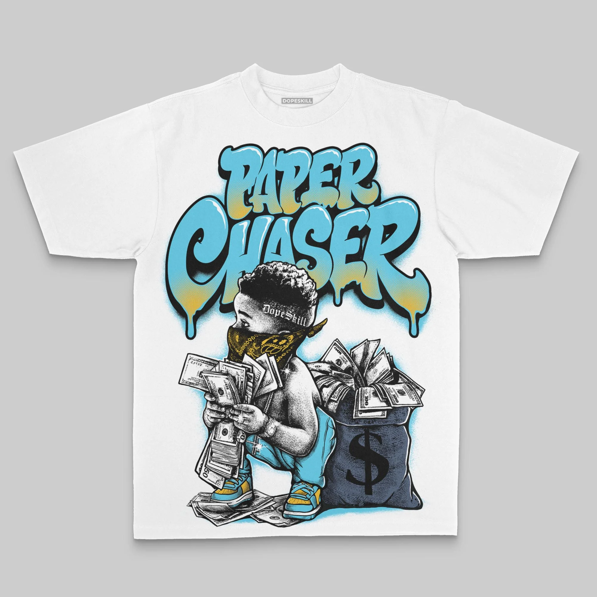 Gamma 11s DopeSkill Oversize Print T-Shirt Paper Chaser Boy Graphic - Image 2