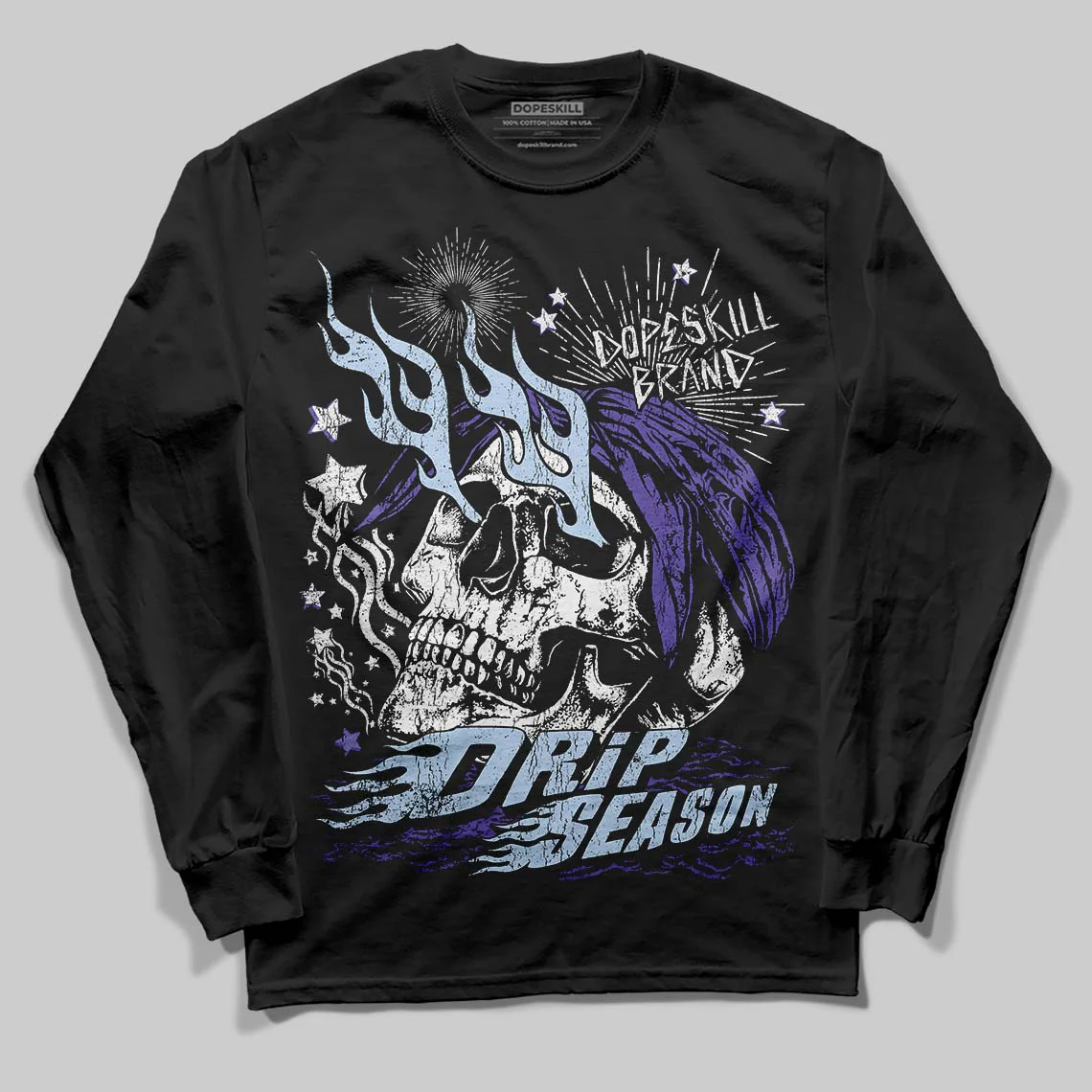 Grape 5s DopeSkill Long Sleeve T-Shirt Drip Season Graphic - Image 2