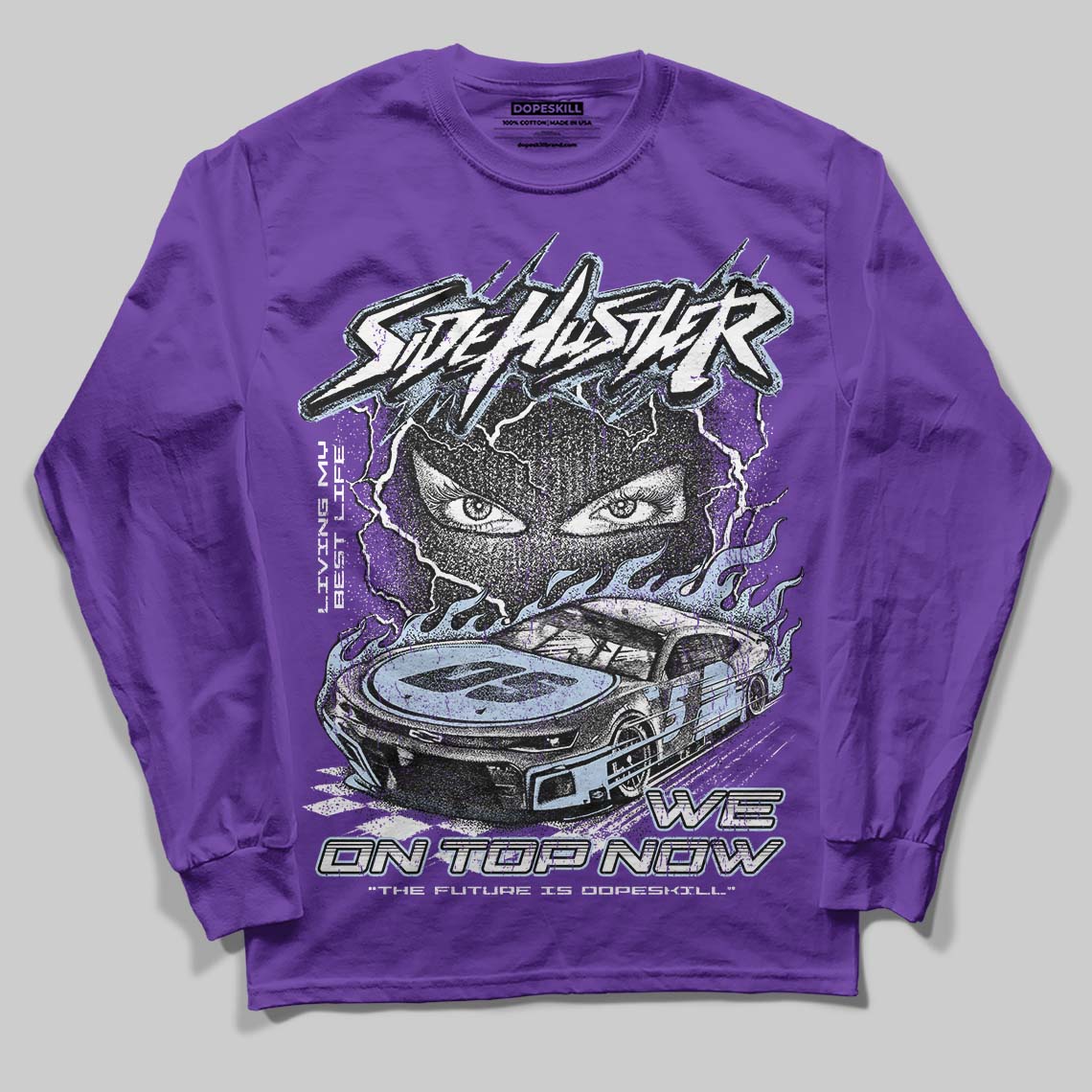Grape 5s DopeSkill Long Sleeve T-Shirt New Side Hustler Graphic - Image 2