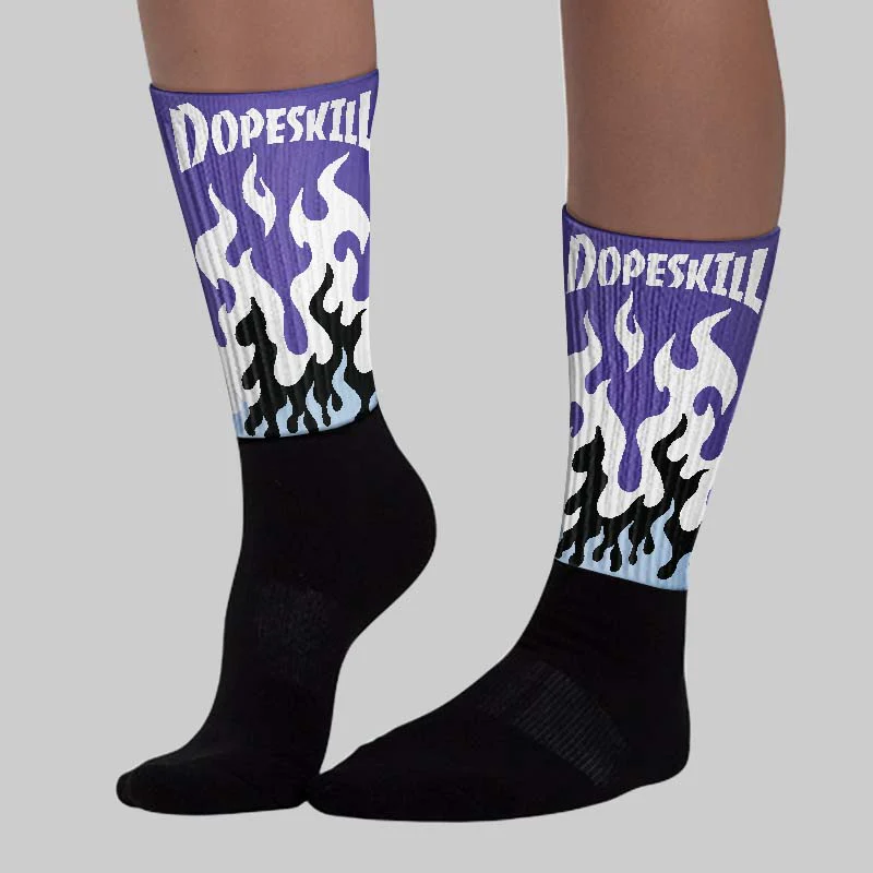 Grape 5s DopeSkill Sublimated Sock FIRE Graphic - Image 3