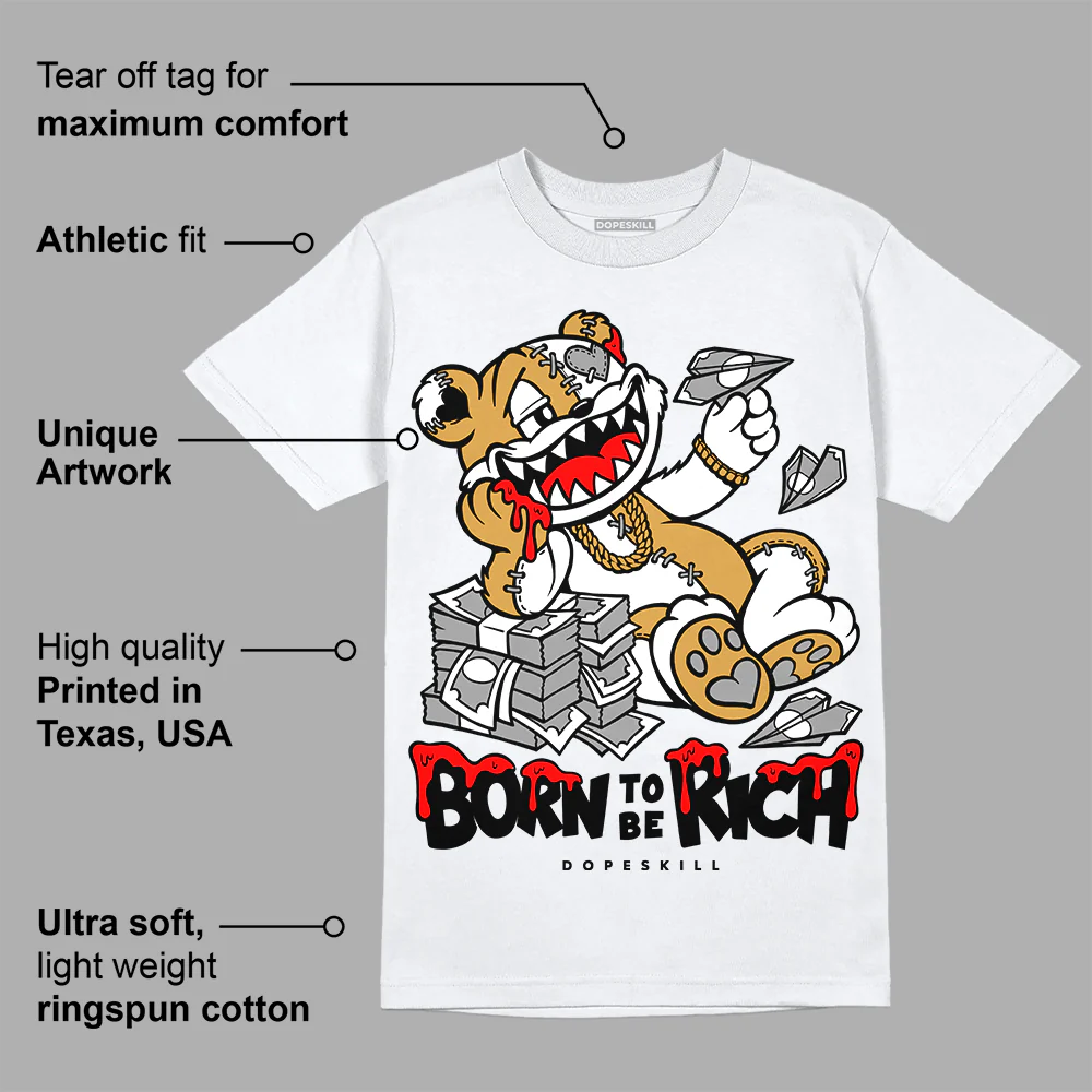 Gratitude 11s DopeSkill T-Shirt Born To Be Rich Graphic - Image 3