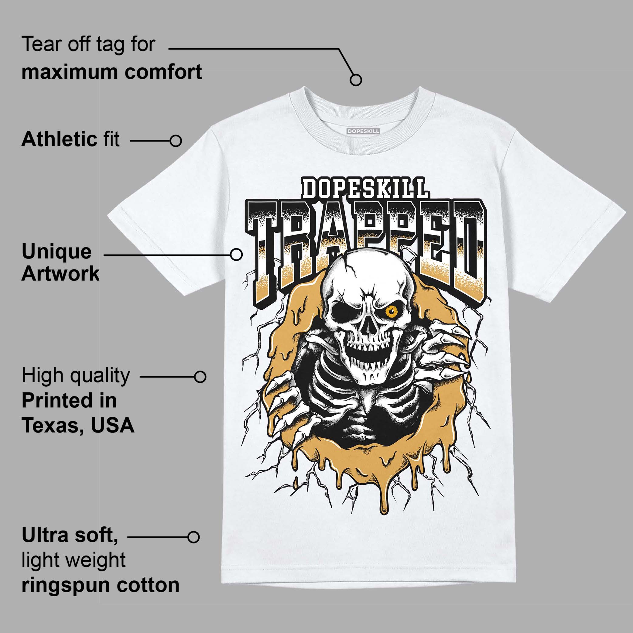 Gratitude 11s DopeSkill T-Shirt Trapped Halloween Graphic - Image 3