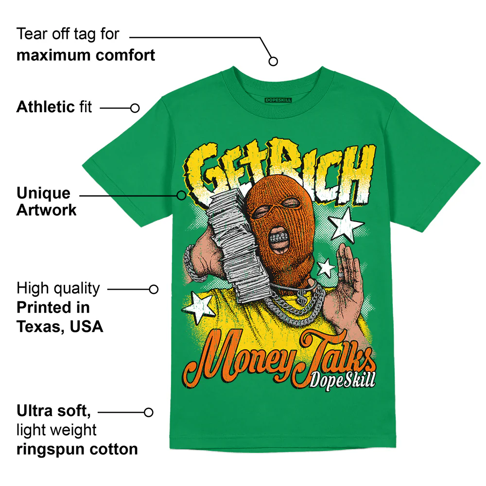 Green Collection DopeSkill Green T-shirt Get Rich Graphic - Image 2