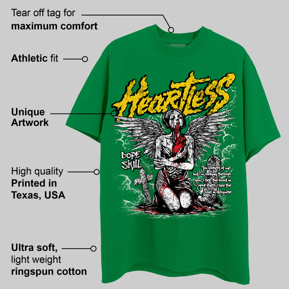 Green Collection DopeSkill Green T-shirt Heartless Graphic - Image 2