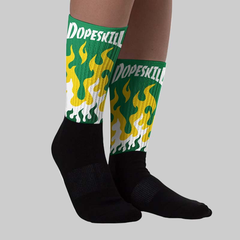 Green Collection DopeSkill Sublimated Socks FIRE Graphic - Image 2