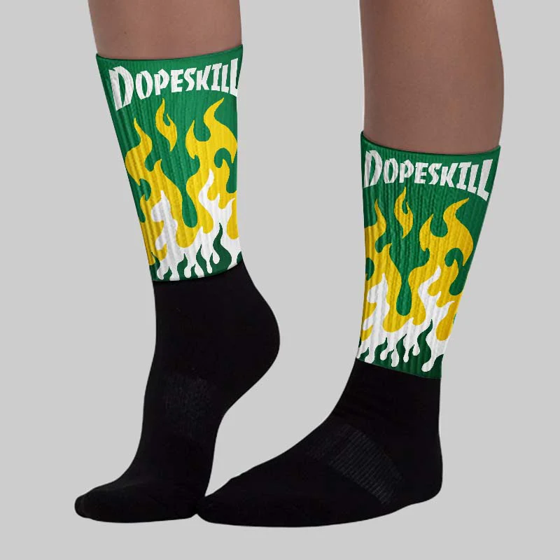 Green Collection DopeSkill Sublimated Socks FIRE Graphic - Image 3