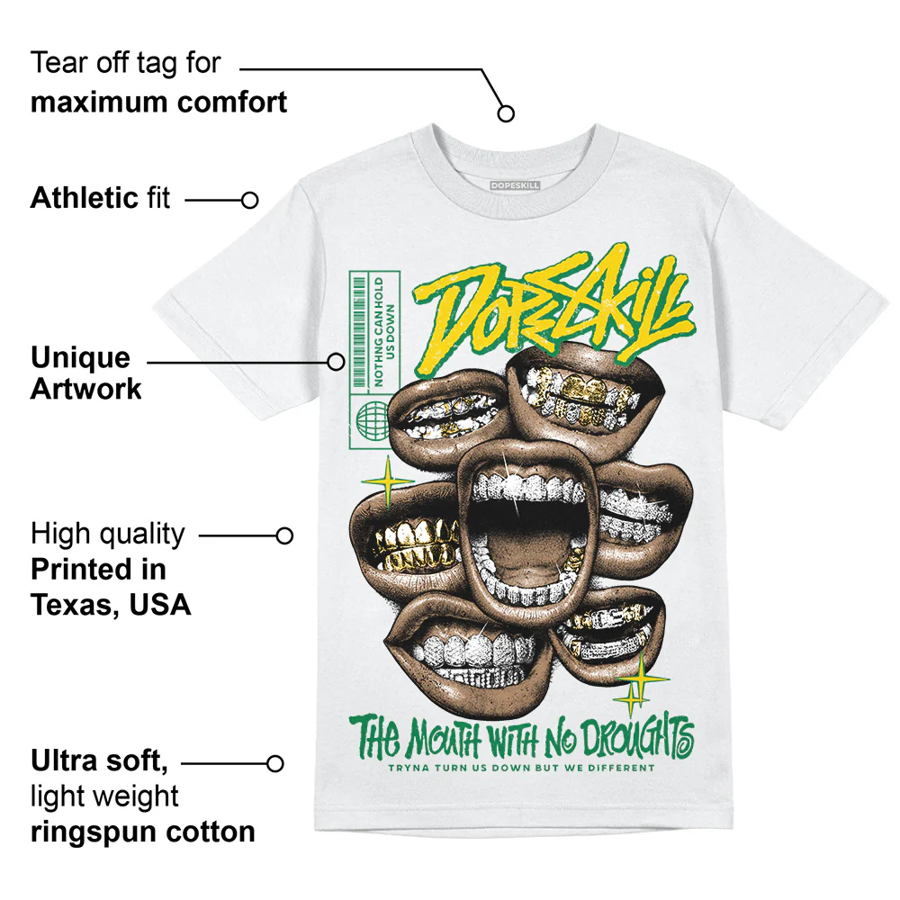 Green Collection DopeSkill T-Shirt The Mouth With No Droughts Graphic - Image 3