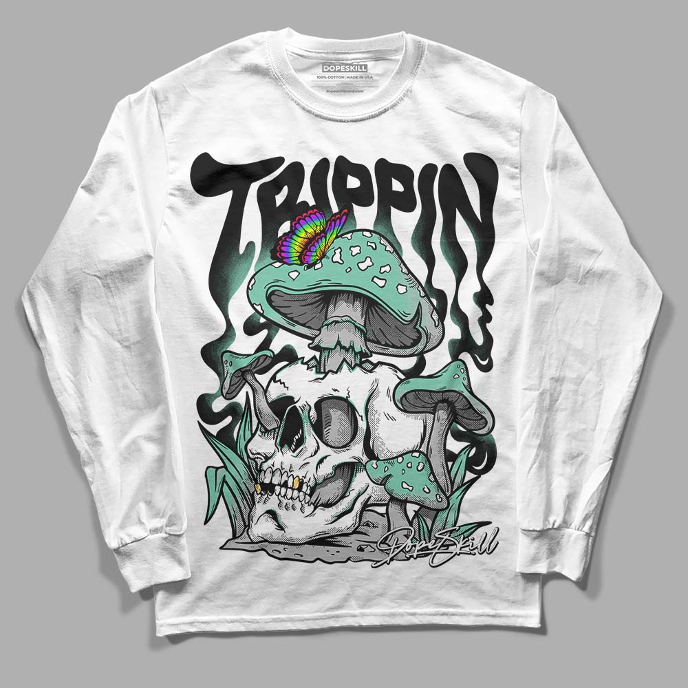 Green Glow 3s DopeSkill Long Sleeve T-Shirt Trippin Graphic - Image 2