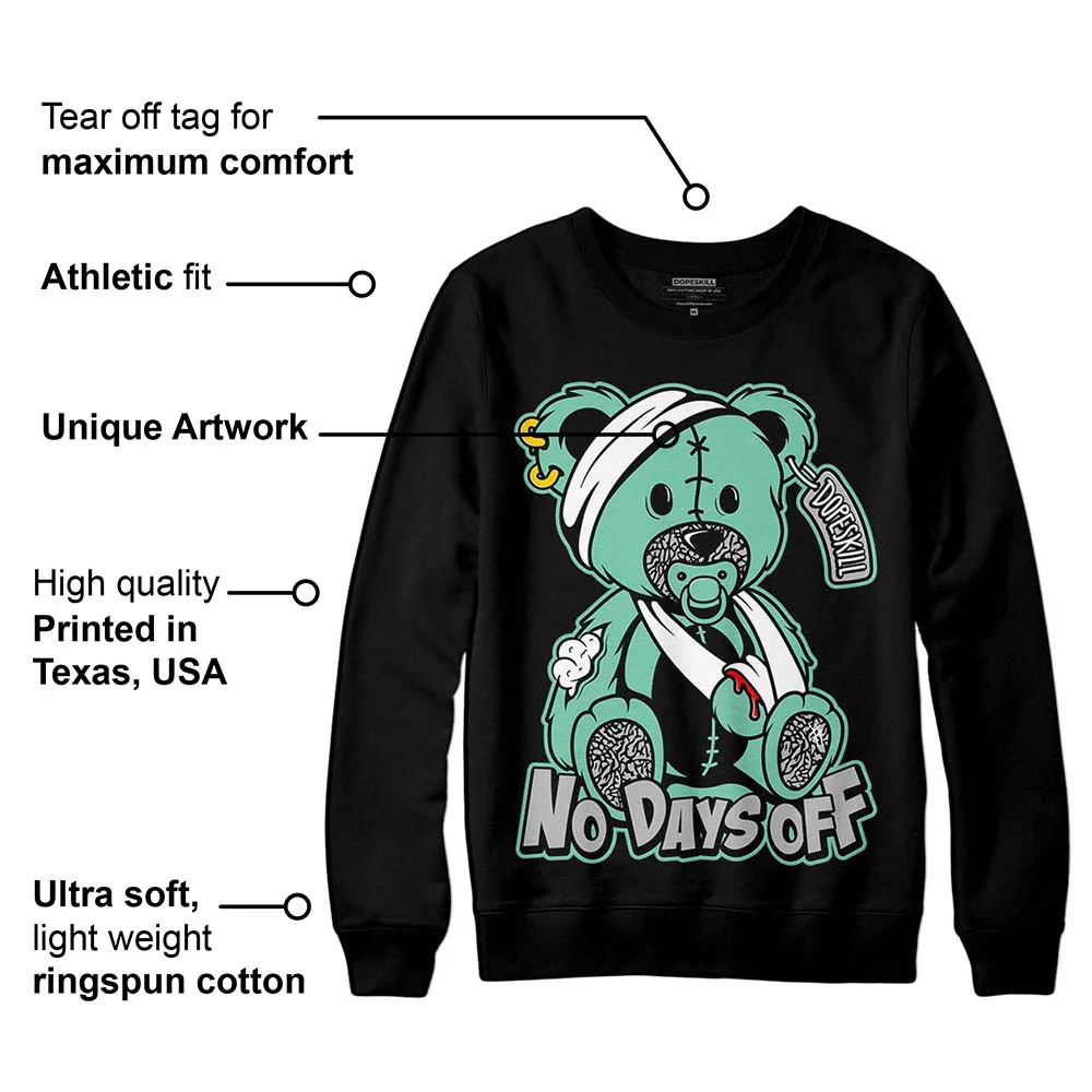Green Glow 3s DopeSkill Sweatshirt Hurt Bear Graphic - Image 3