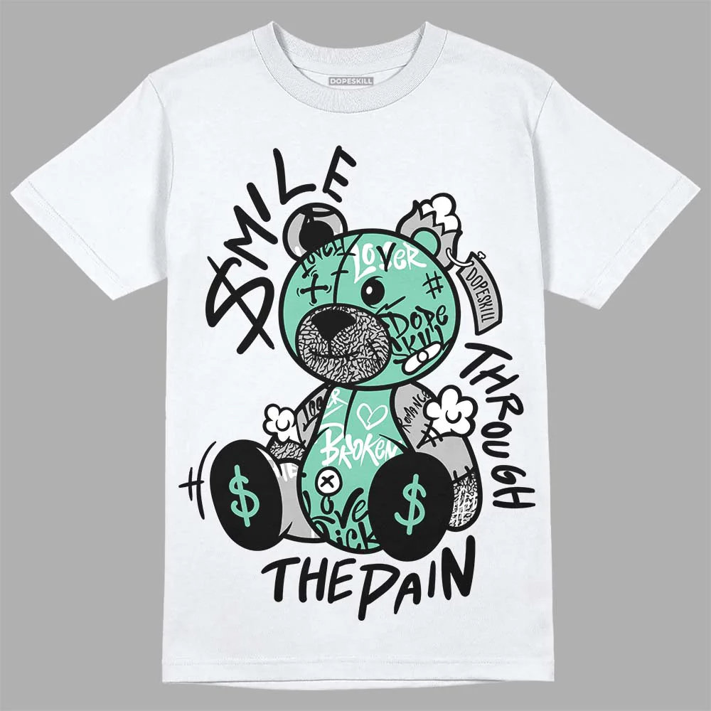Green Glow 3s DopeSkill T-Shirt Smile Through The Pain Graphic - Image 2