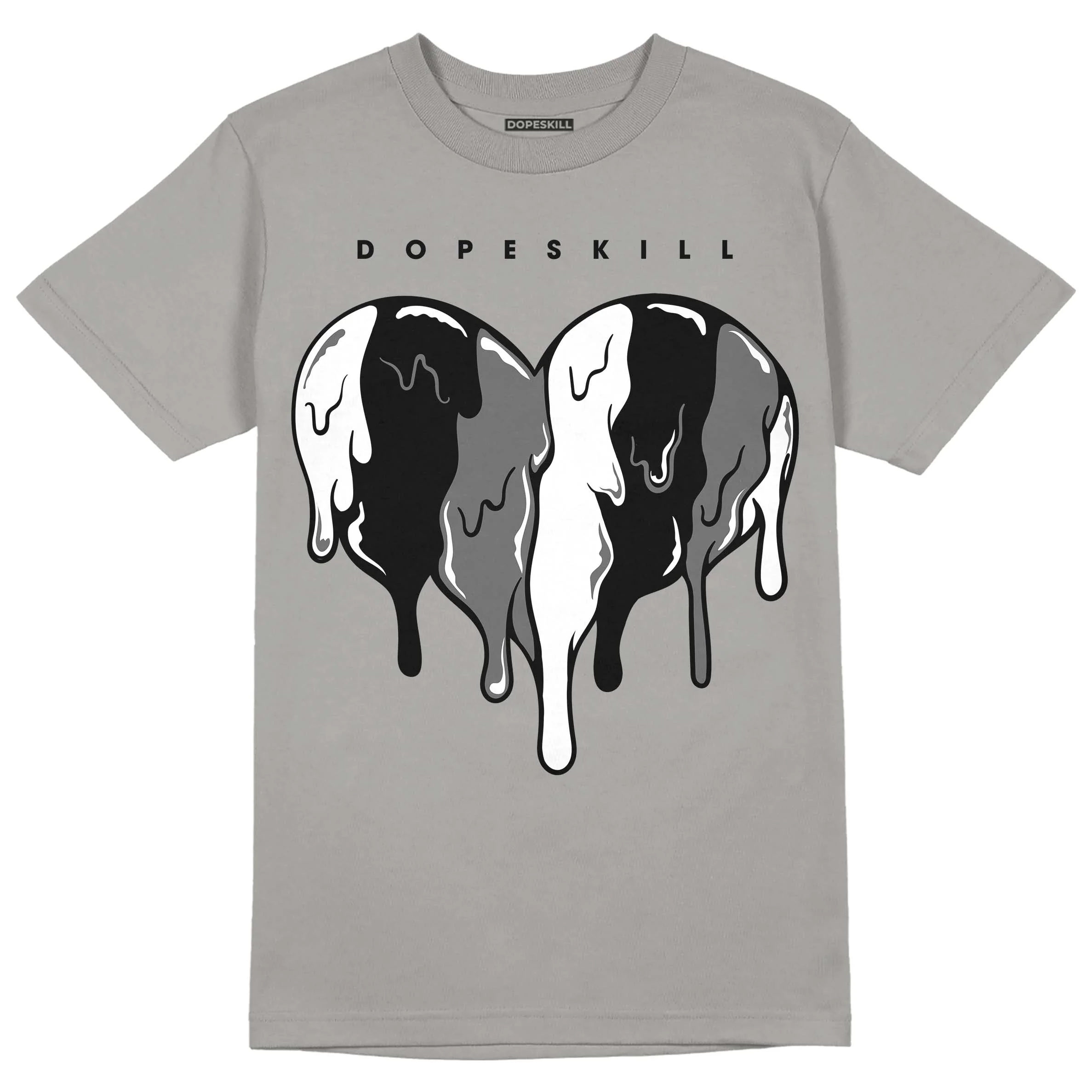 Grey Collection DopeSkill Grey T-shirt Slime Drip Heart Graphic