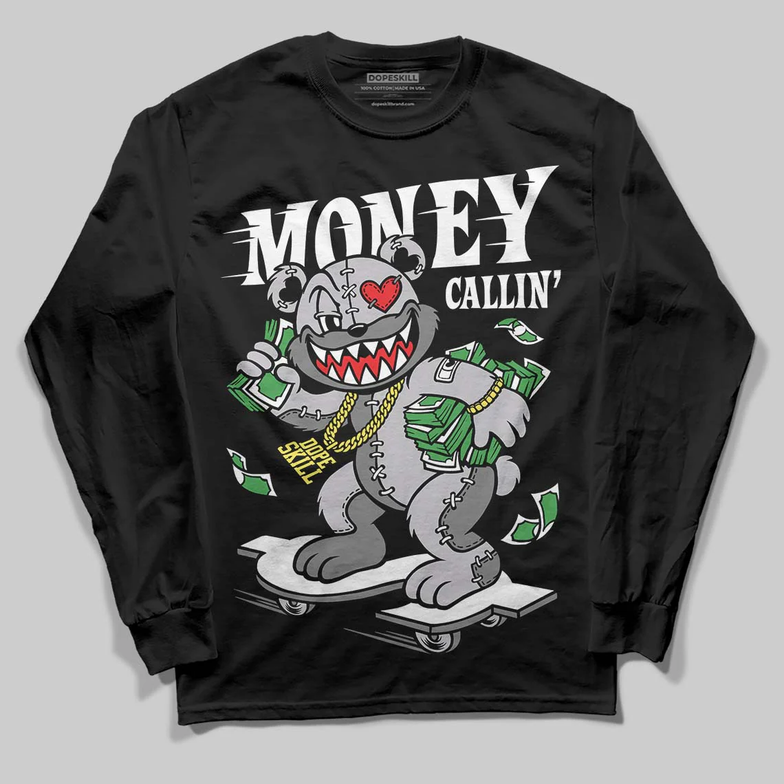 Grey Collection DopeSkill Long Sleeve T-Shirt Money Callin' Graphic - Image 2