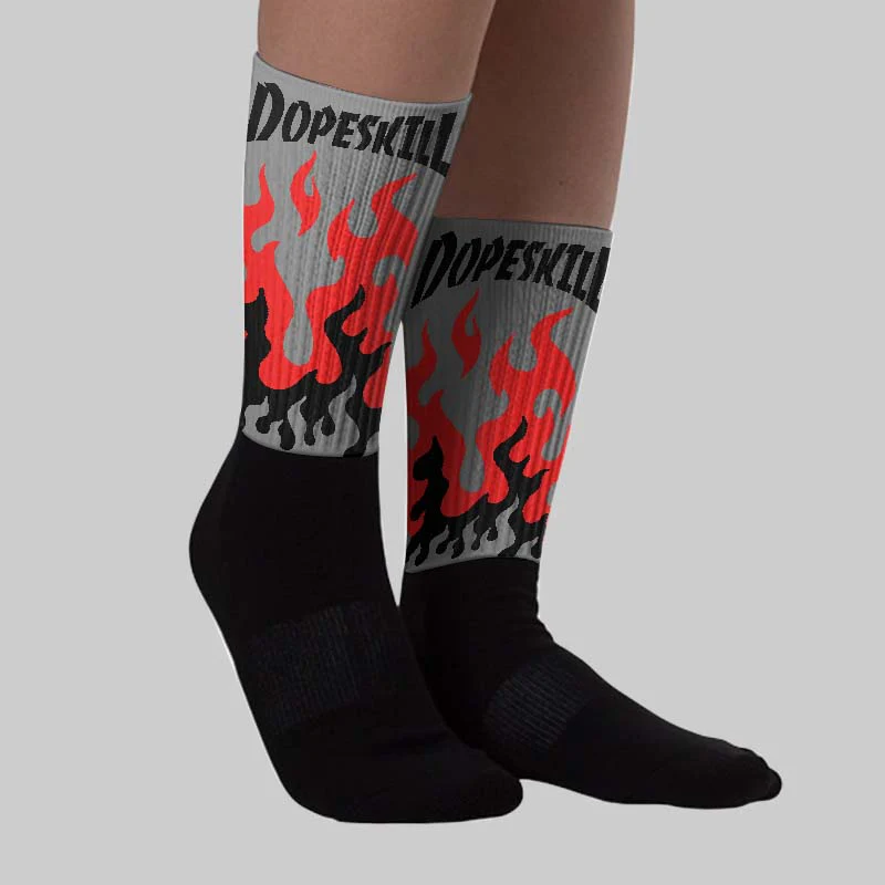 Grey Collection DopeSkill Sublimated Socks FIRE Graphic - Image 2