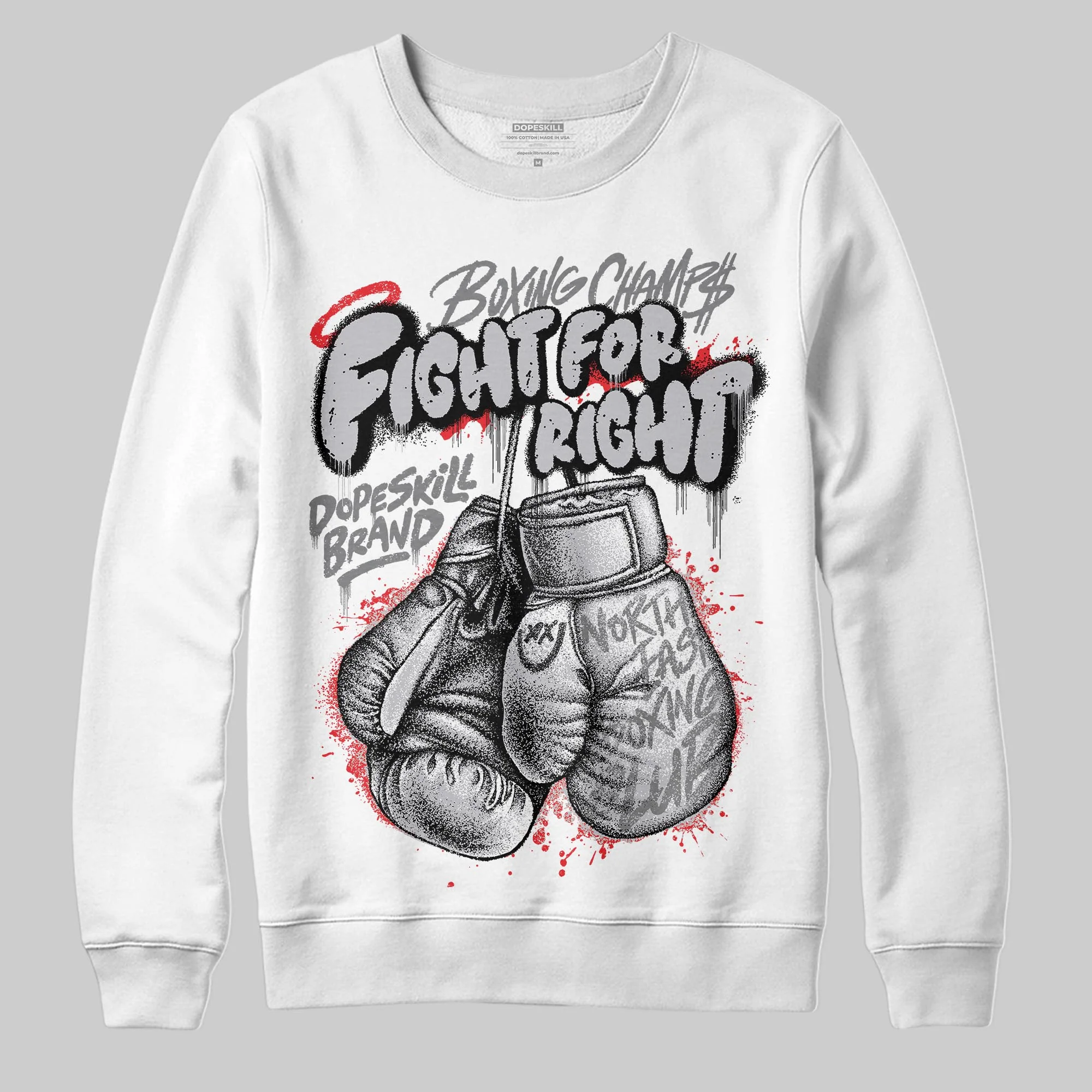 Grey Collection DopeSkill Sweatshirt Fight For Right Graphic
