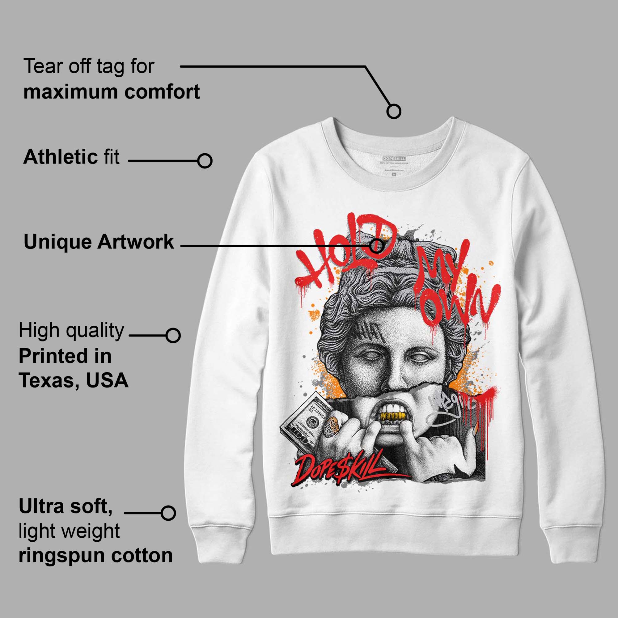 Grey Collection DopeSkill Sweatshirt Hold My Own Graphic - Image 3