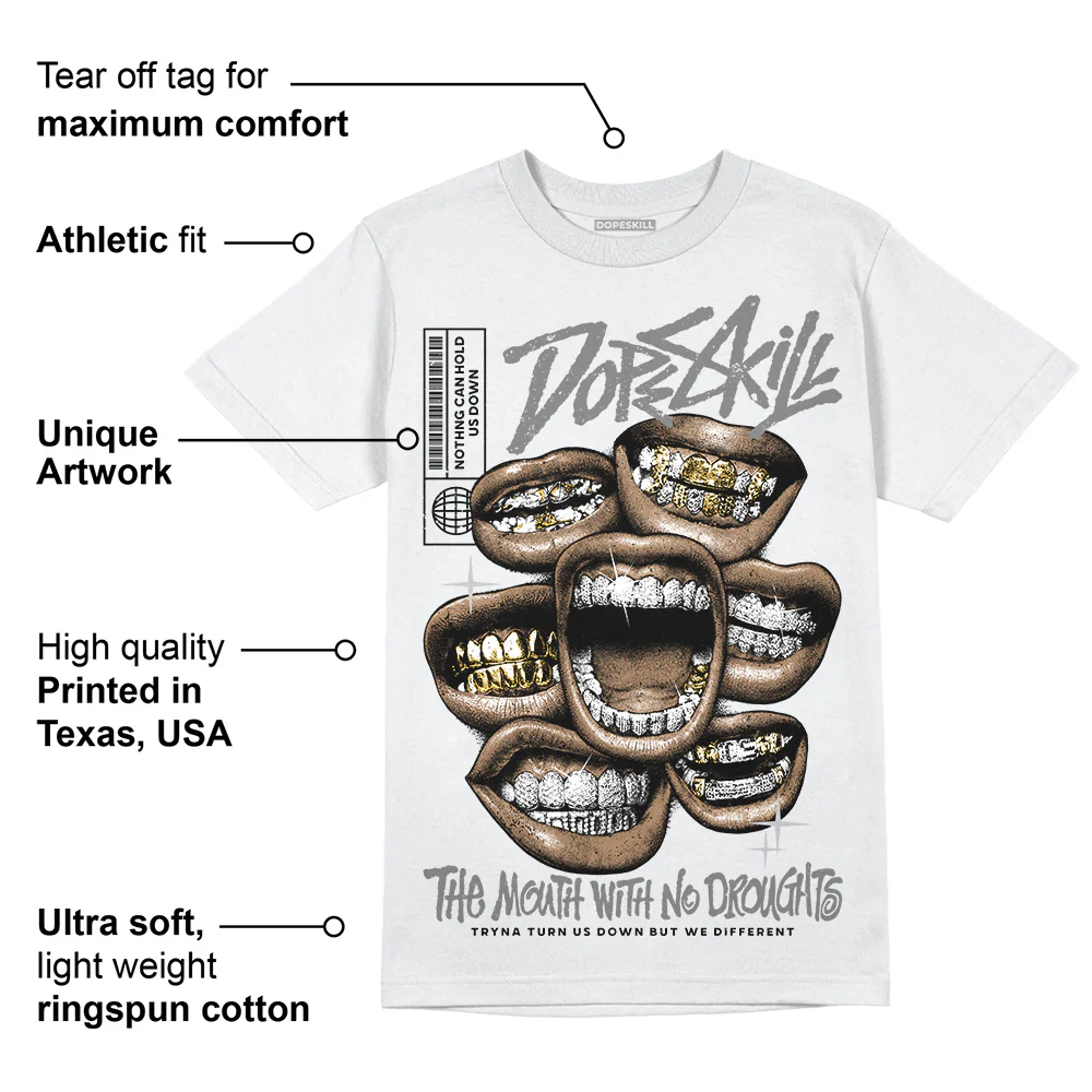 Grey Collection DopeSkill T-Shirt The Mouth With No Droughts Graphic - Image 3