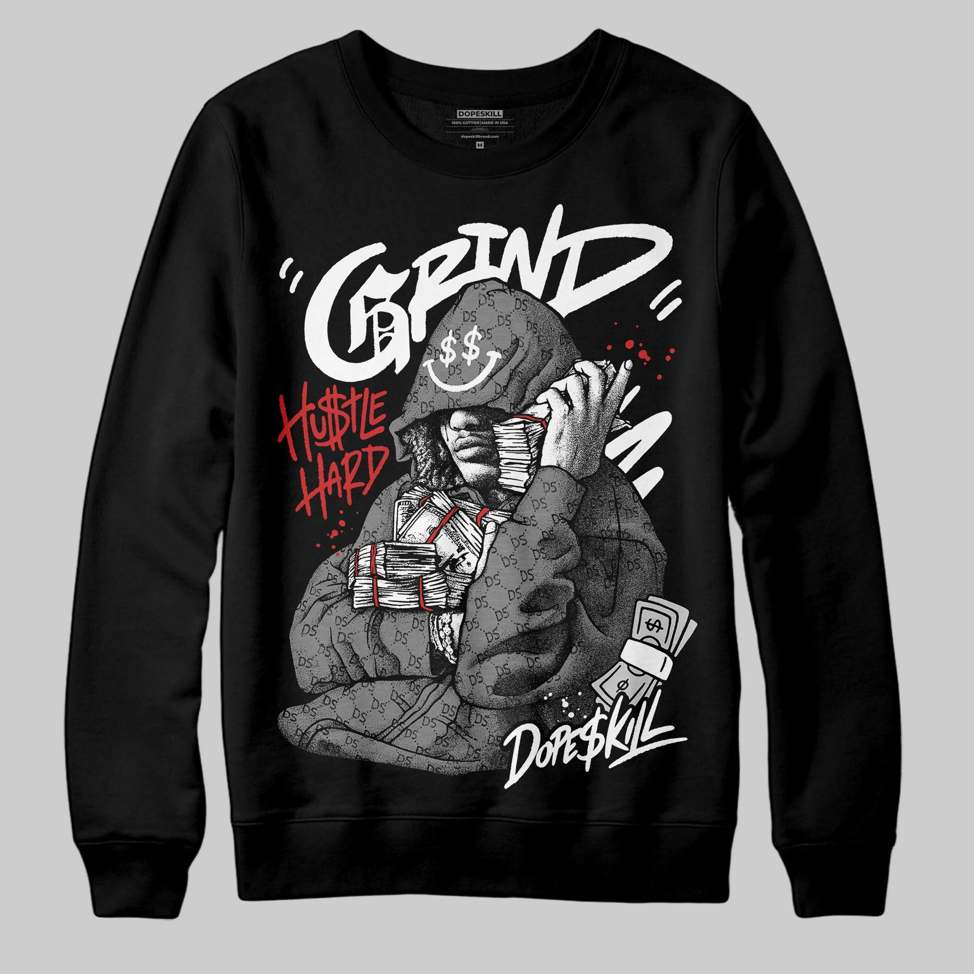 Grey 'Grind Pray' DopeSkill Graphic Sweatshirt - Image 2